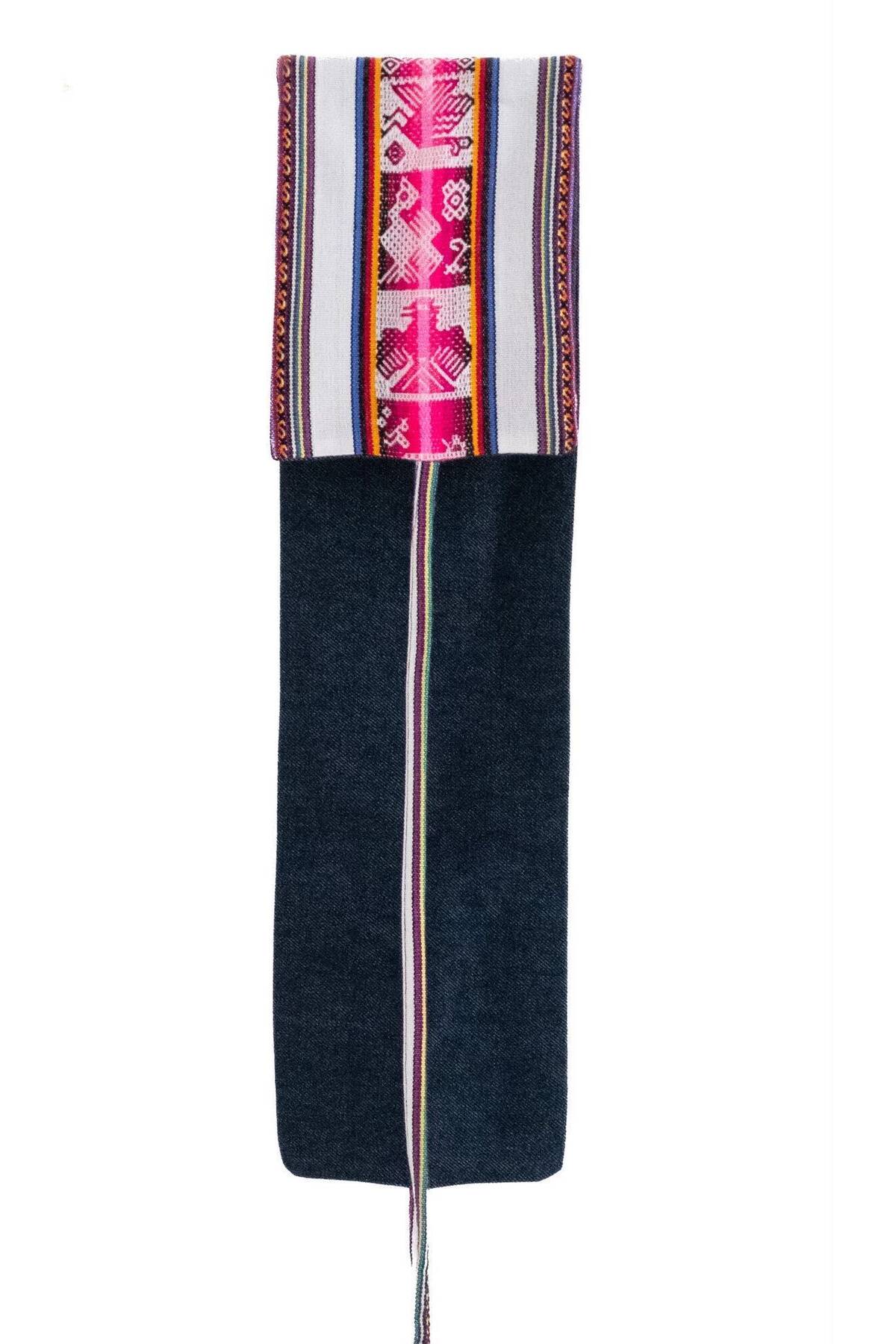 Llicla Reversible Denim Belt, Llama Weave — Ecru · View 7