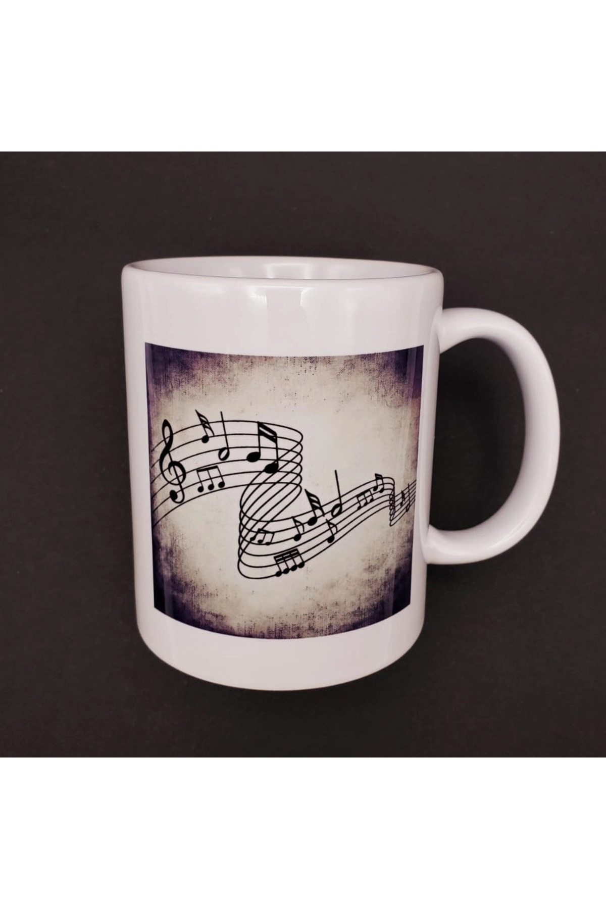 8 X 10 Cm Seramik Bardak Müzik Notaları Tasarımlı Kupa