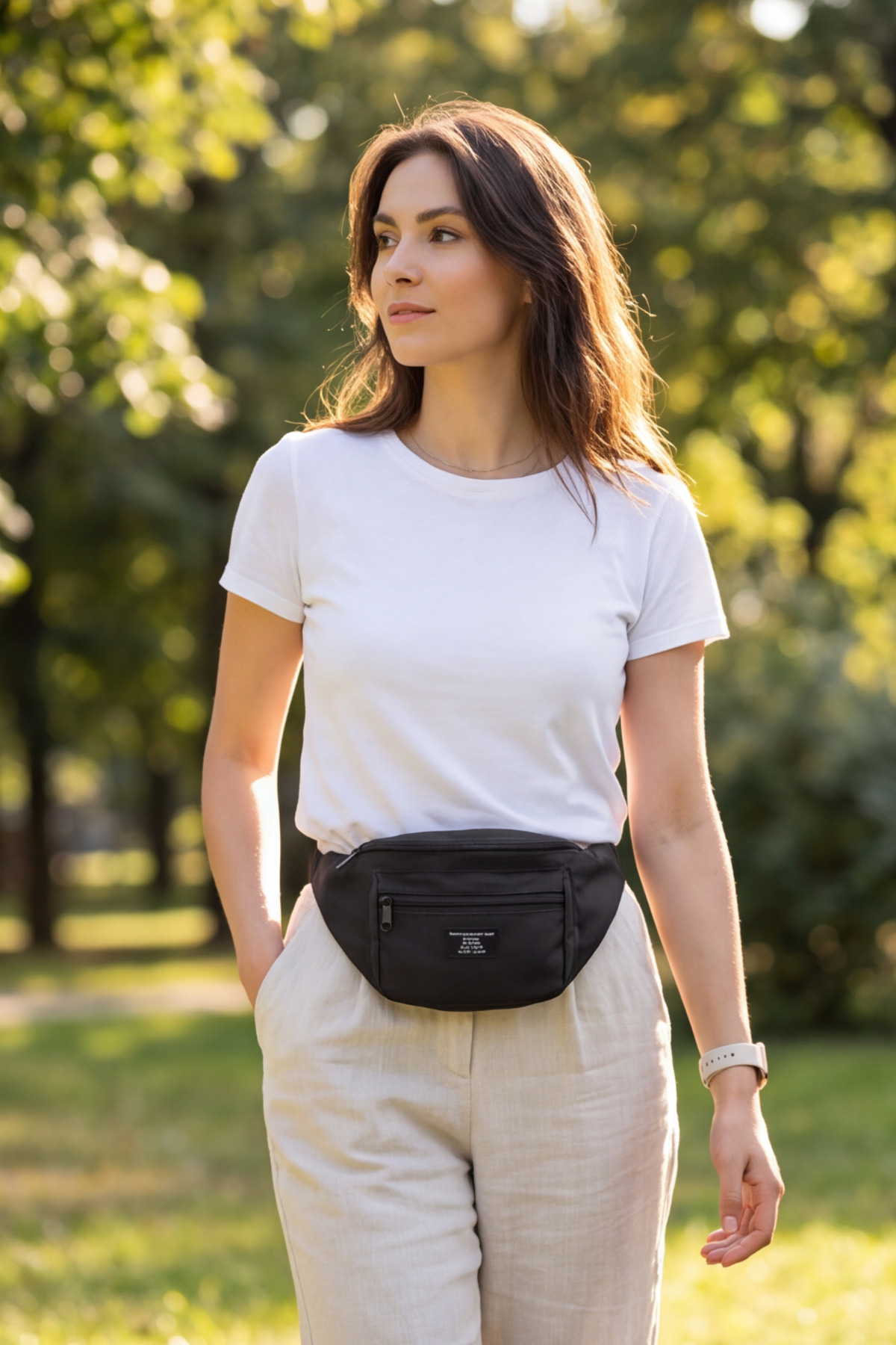 Liarca Çok Bölmeli Unisex Bel Çantası Çapraz Göğüs Ve Omuz Çantası Kilit Tokalı Ayarlanabilir Askılı Spor görsel 6