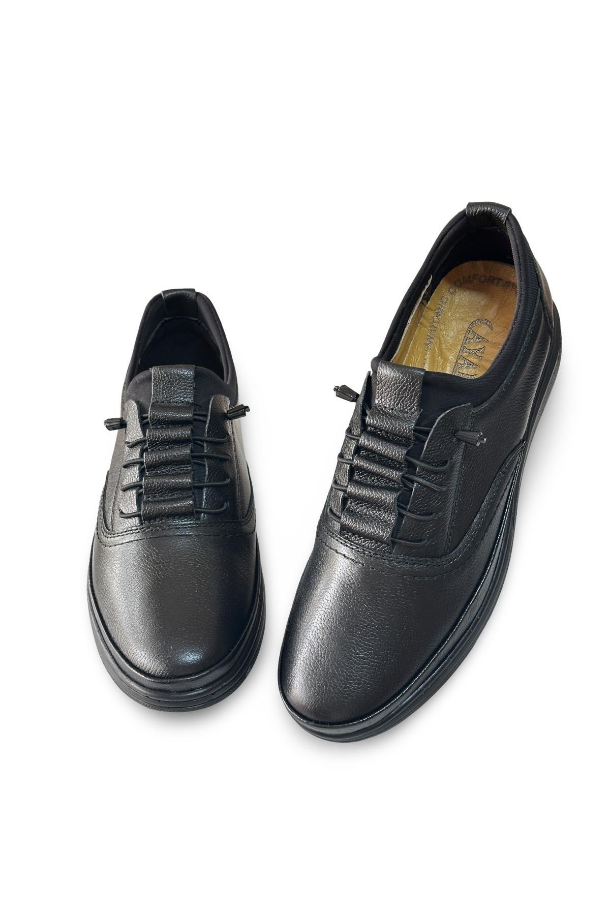 CookaShoes Erkek İç Dış %100 Hakiki Deri Günlük Comfort Ayakkabı, Siyah görsel 6