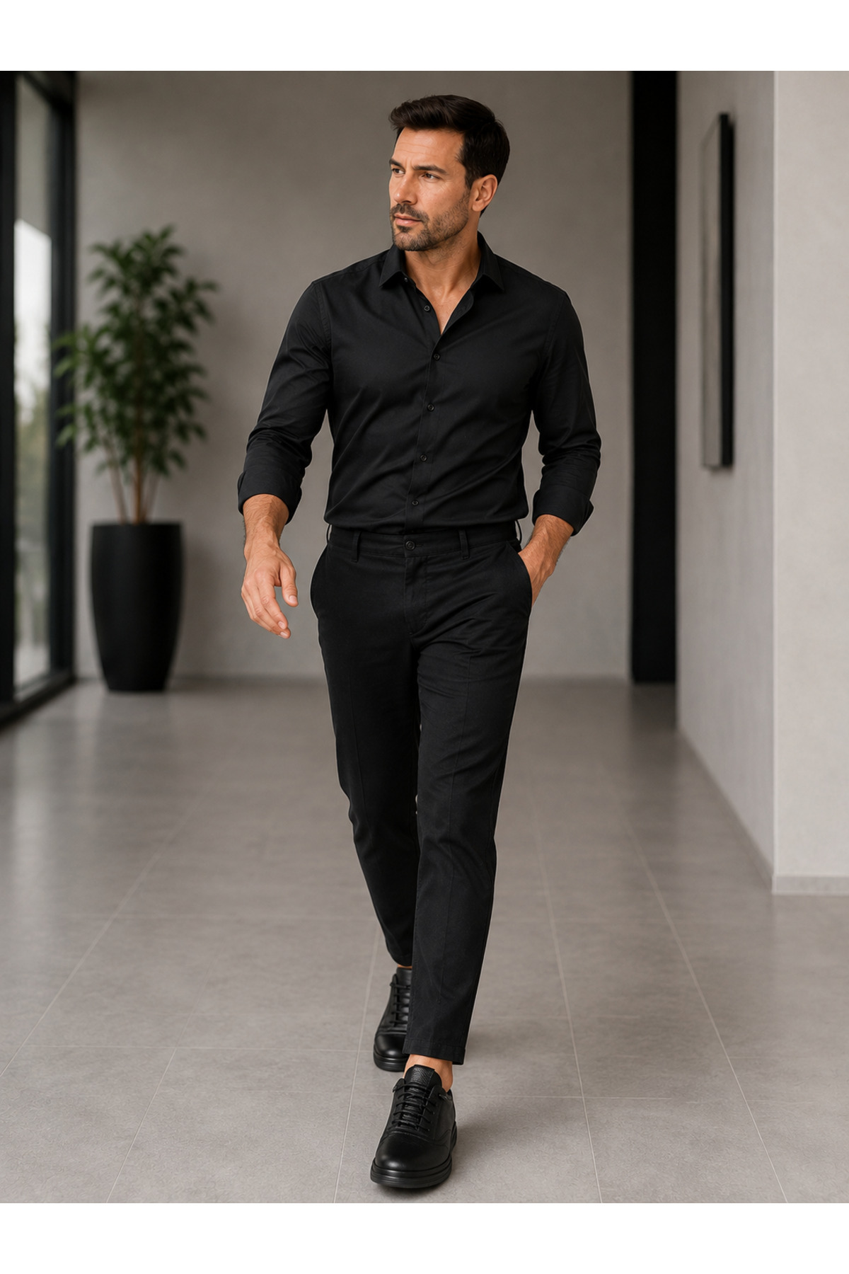 CookaShoes Erkek İç Dış %100 Hakiki Deri Günlük Comfort Ayakkabı, Siyah görsel 4