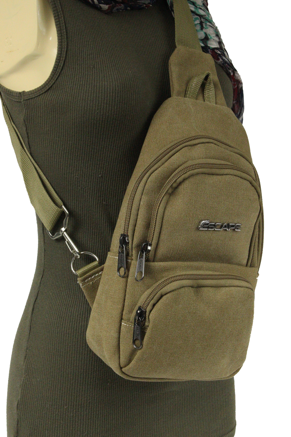 ESC 3530 Yağmura Dayanıklı Kanvas Çapraz Body Bag Bej
