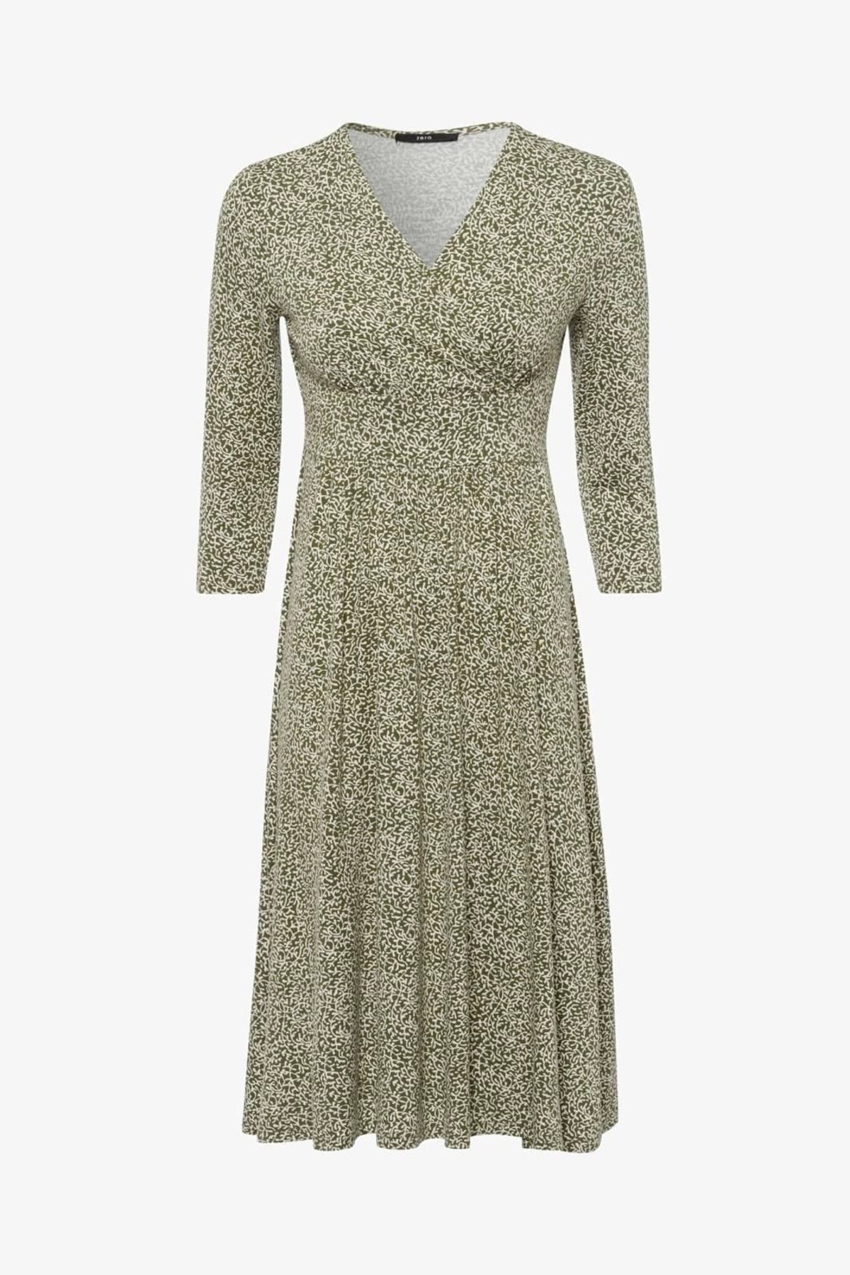bb butik basic Desenli Kruvaze Yaka Midi Elbise PL3547 görsel 6