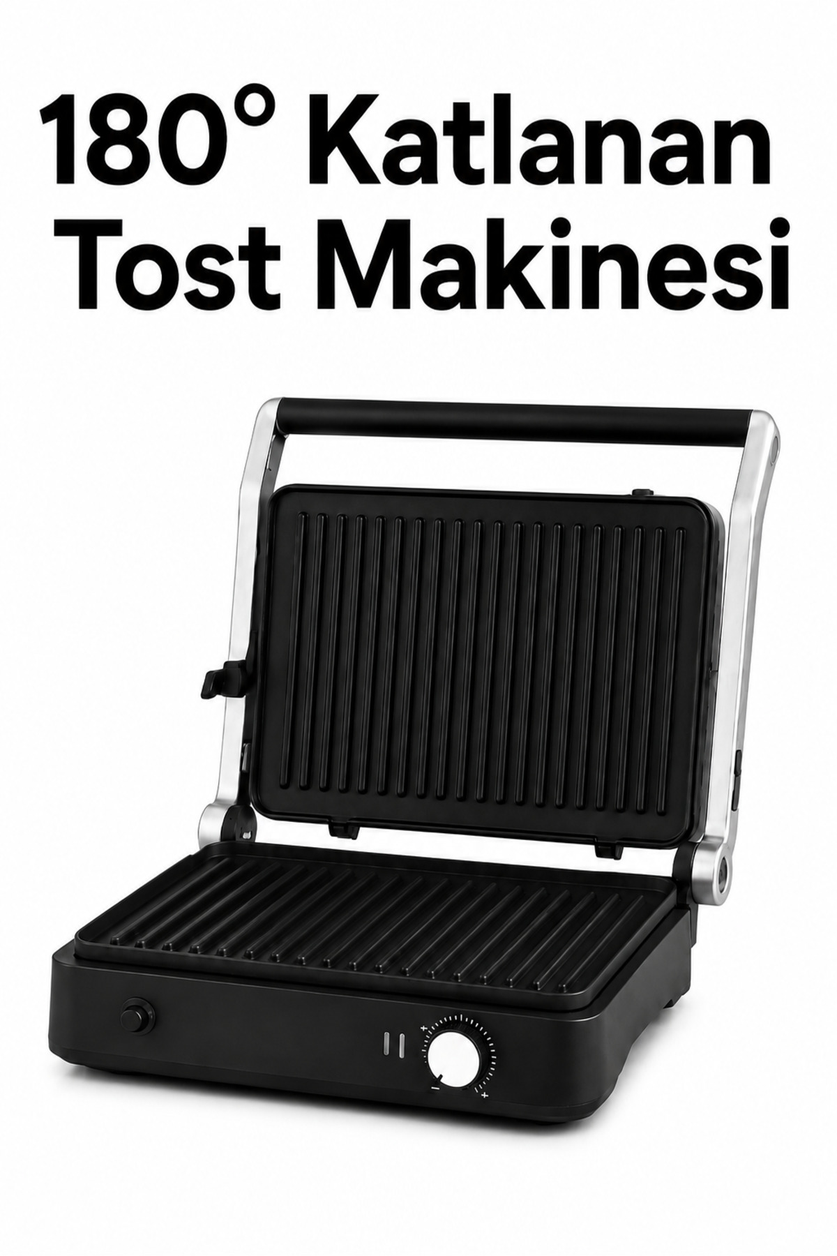AdGaz Arnell Tost Makinesi 180° Katlanabilir Çıkarılabilir Döküm Plakalı Isı Ayarlı Izgara