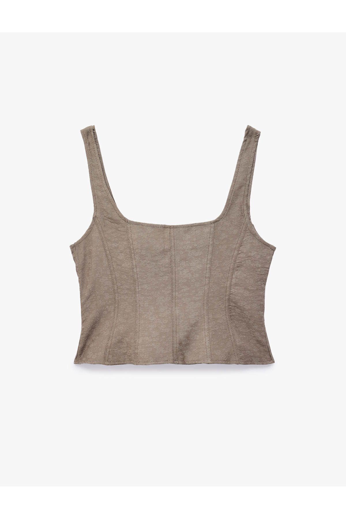 Koton Modal Kumaş Slim Fit Bağlama Detaylı U Yaka Kolsuz Crop Korse Büstiyer görsel 7