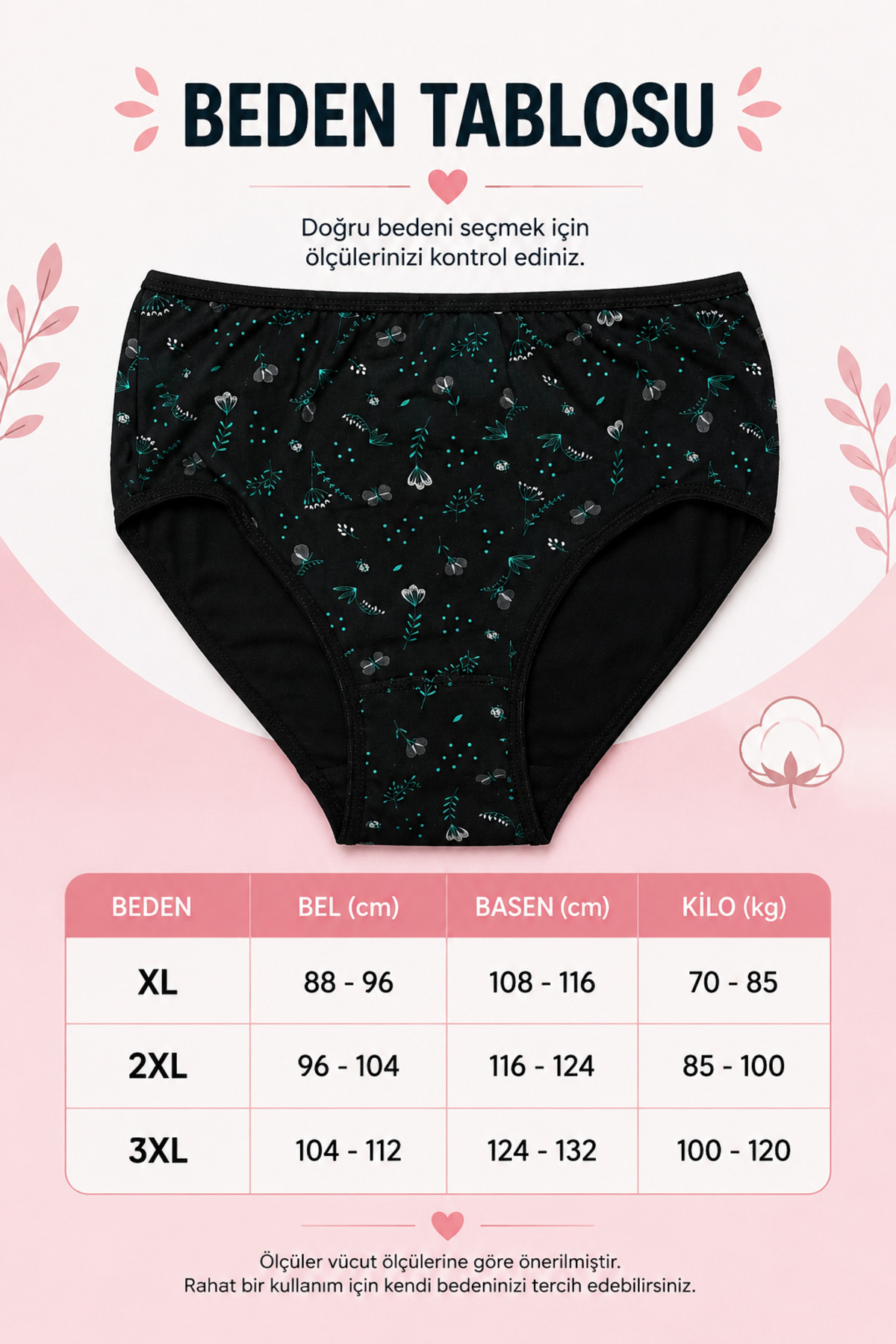 Meyzz Kadın 5’li Yüksek Bel Külot %100 Pamuk Ekonomik Paket Rahat Günlük Kullanım görsel 7
