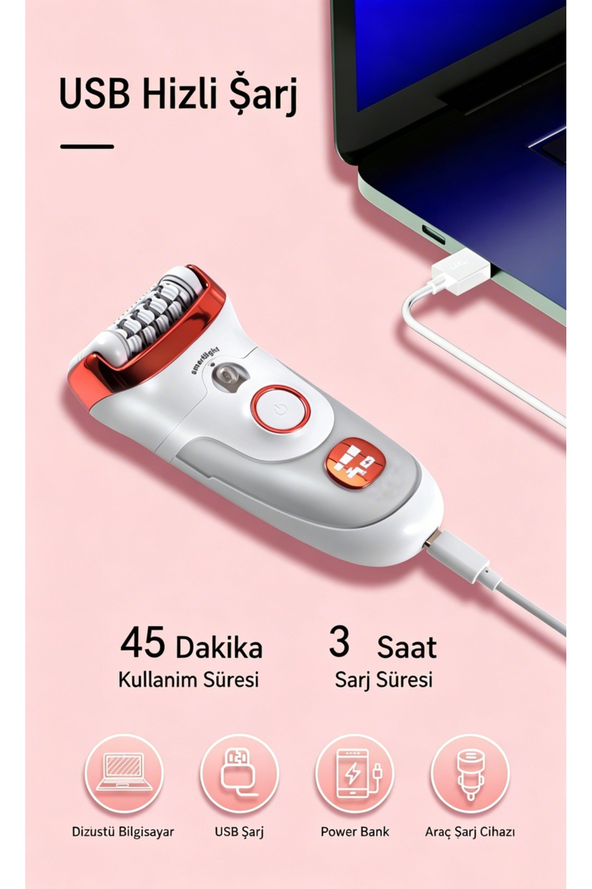  این ایده خوبی است. روشنایی LED، شارژ سریع USB، استفاده خشک و خنک — KT001  — تصویر 4 از 8