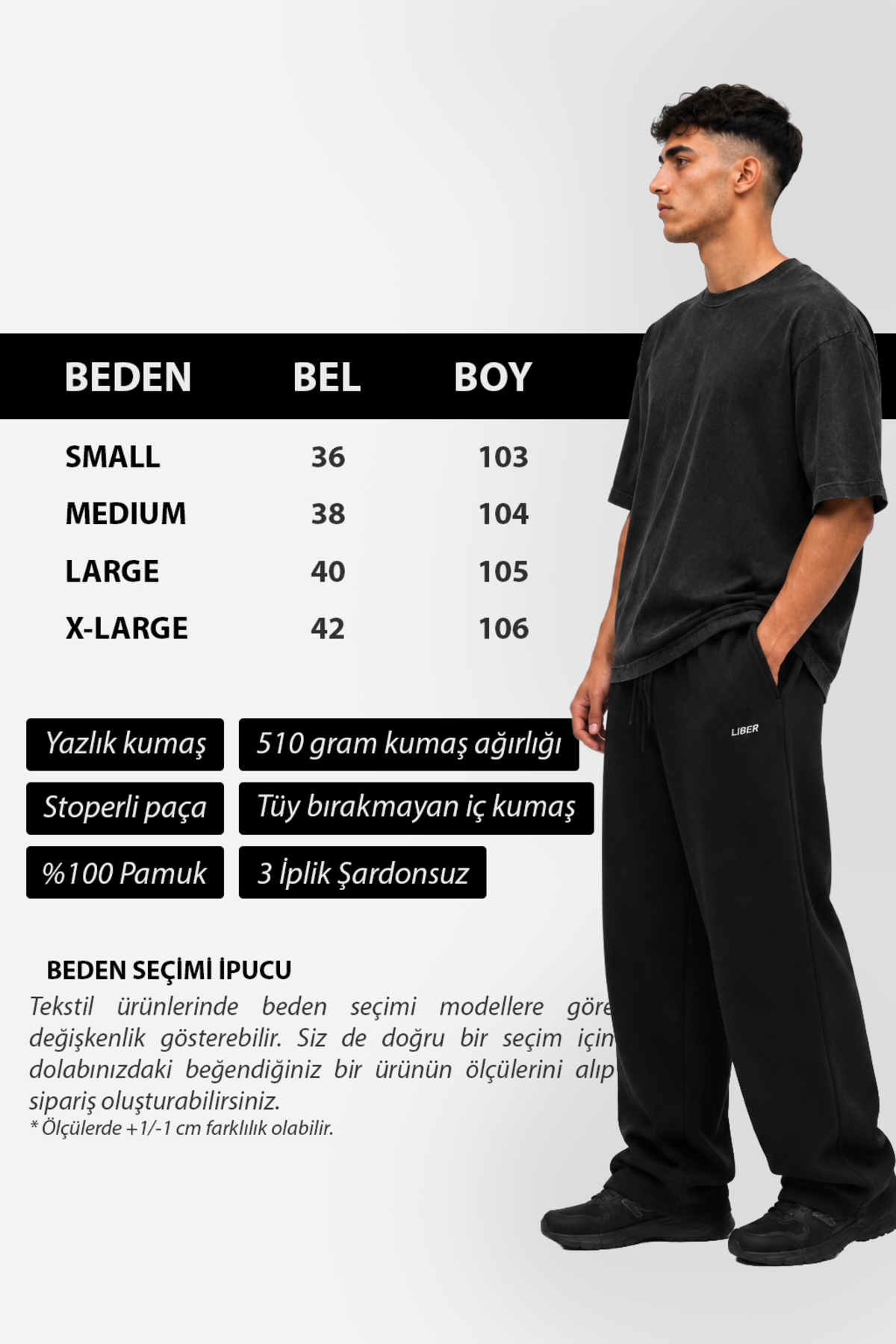 Liber Premium Ayarlanabilir Paça Yazlık Oversize Eşofman Altı görsel 6