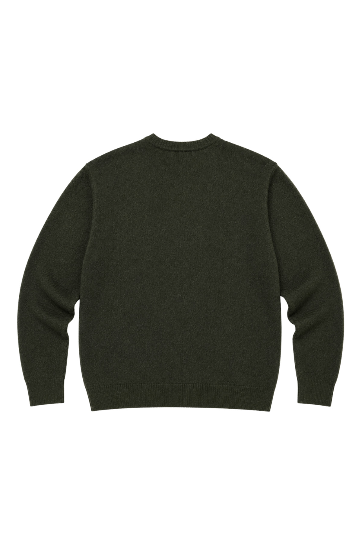 BattalModa Erkek Büyük Beden Haki Bisiklet Yaka Motif Triko Kazak 3XL-4XL-5XL-6XL görsel 5