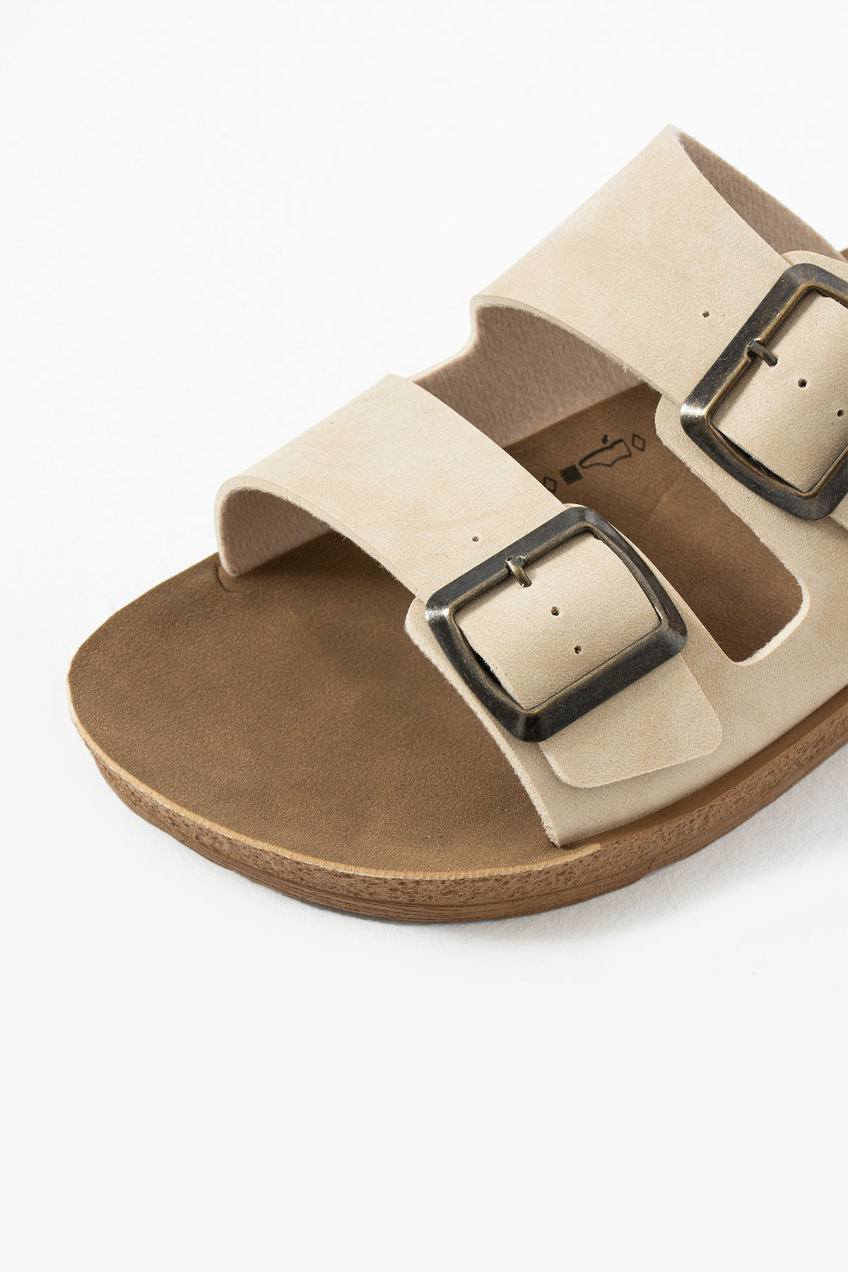 Polomia Comfort Unisex Çift Bant Tokalı Süet Anatomik Şık Uygun Trend Günlük Terlik görsel 5