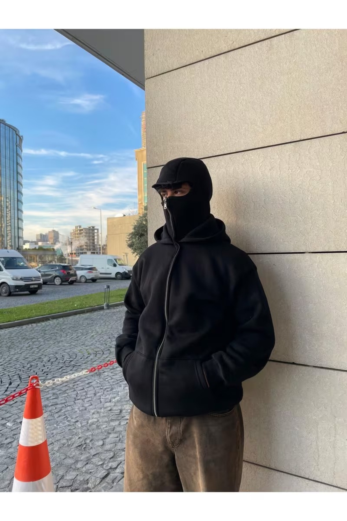 AZIZI TEKSTIL Kar Maskeli Ninja Unisex Sweatshirt Hırka 2iplik kalın polar görsel 6