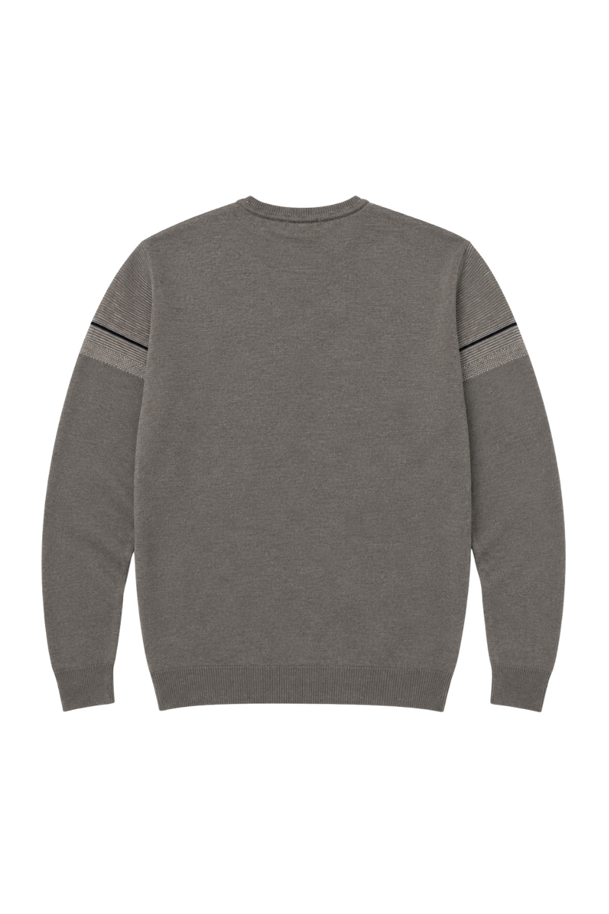 BattalModa Erkek Büyük Beden Koyu Vizon Bisiklet Yaka Ufuk Triko Kazak 5XL-6XL-7XL-8XL görsel 5