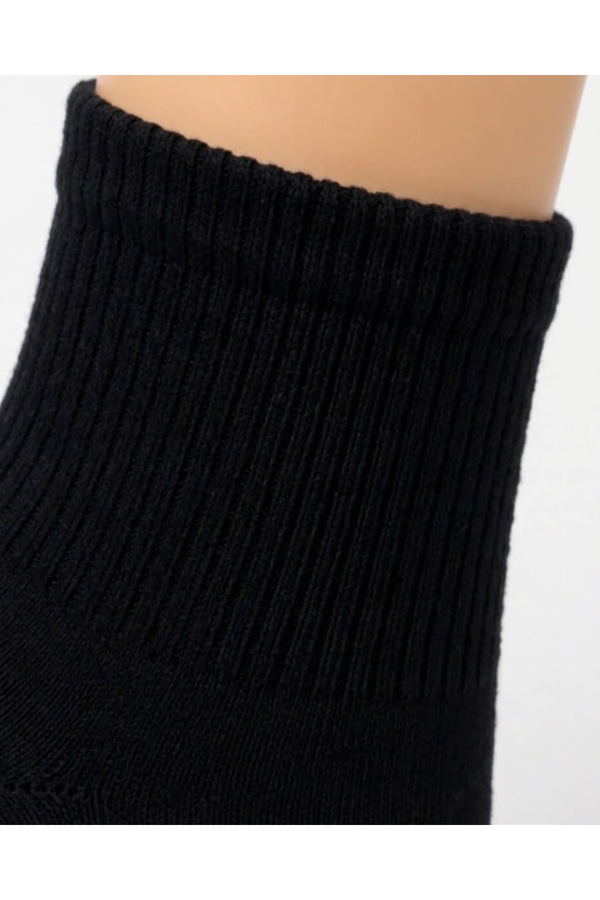 Genel Markalar 6'lı Siyah Kolej Çorap - Unisex Spor Çorap - Pamuklu Günlük Çorap görsel 3