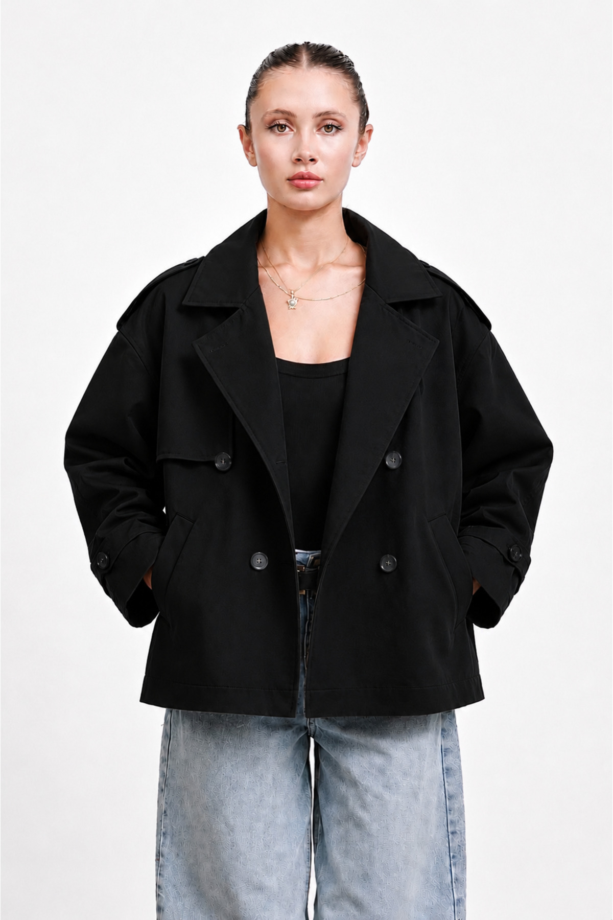 Helen Goods Yeni Sezon Kadın Midi Boy Su İtici Oversize Trençkot