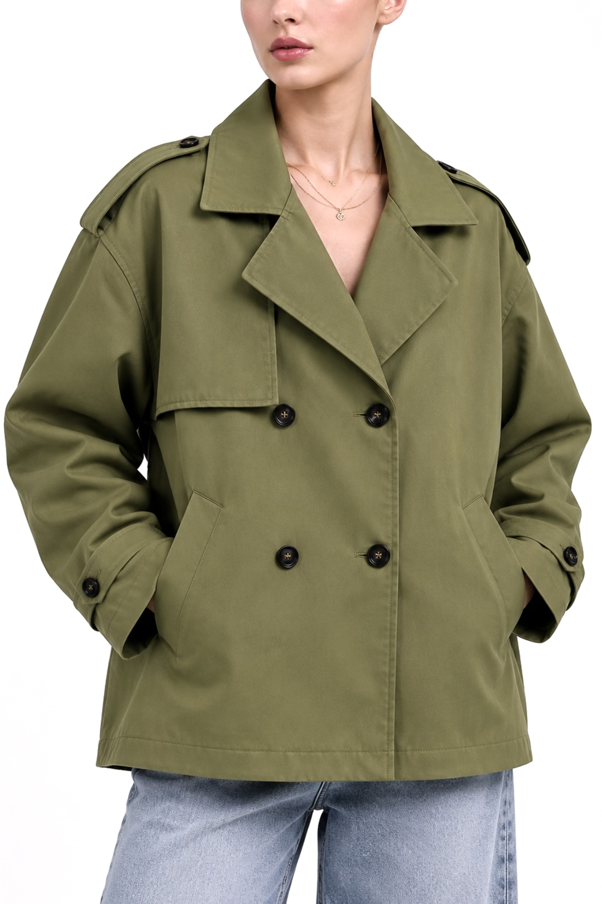 Helen Goods Yeni Sezon Kadın Midi Boy Su İtici Oversize Trençkot görsel 4