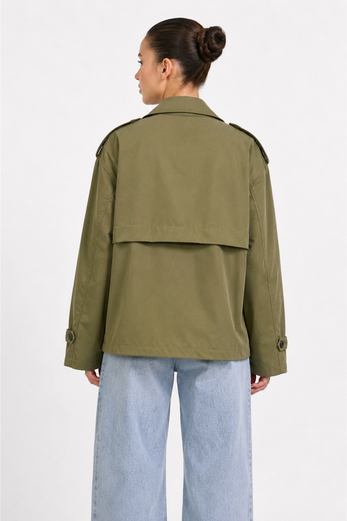 Helen Goods Yeni Sezon Kadın Midi Boy Su İtici Oversize Trençkot görsel 5
