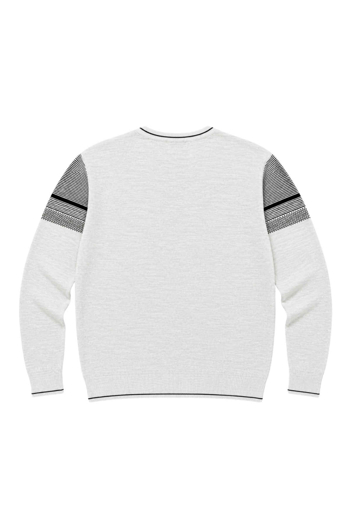 BattalModa Erkek Büyük Beden Bej Bisiklet Yaka Ufuk Triko Kazak 5XL-6XL-7XL-8XL görsel 5