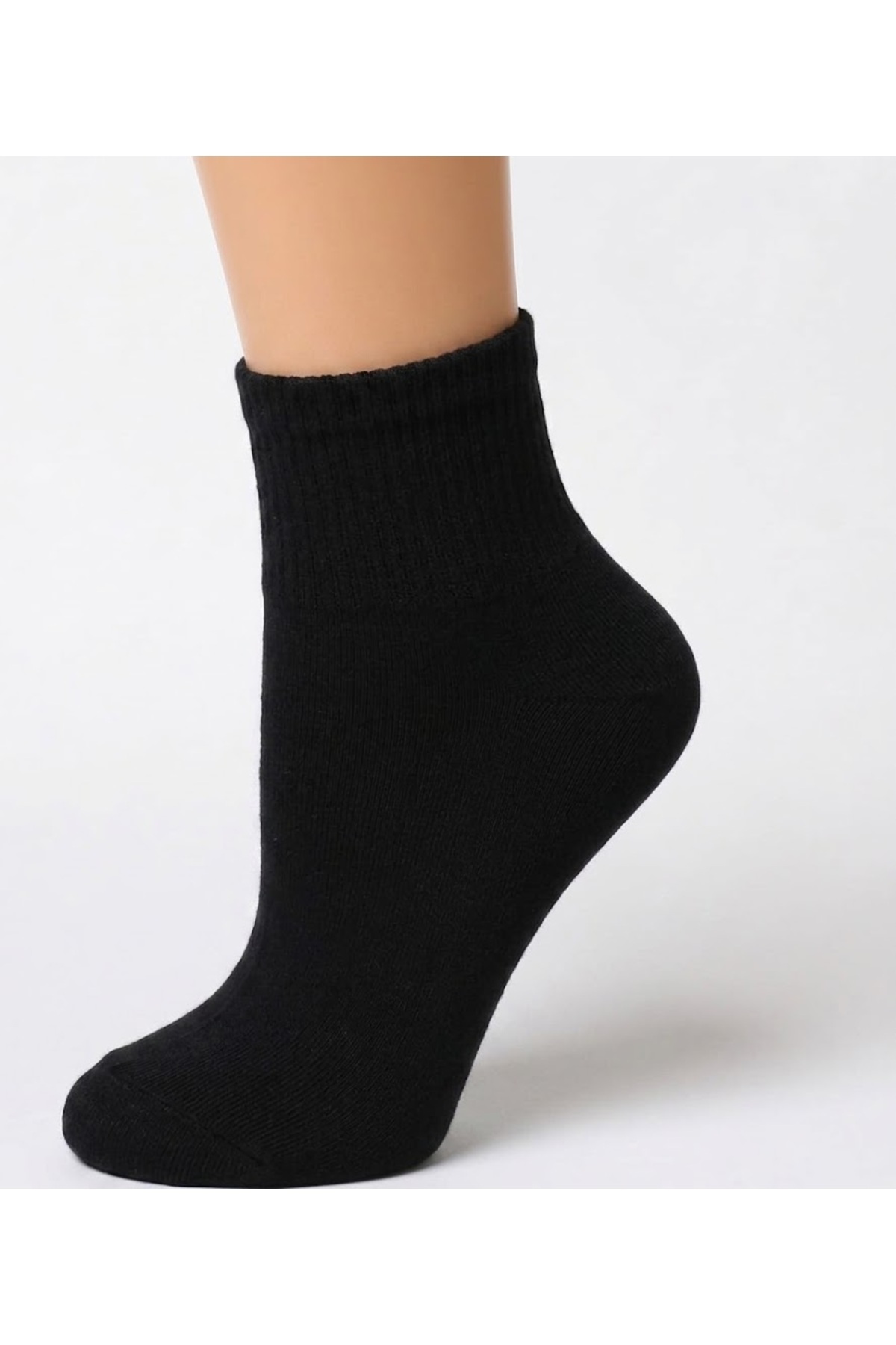 Genel Markalar 6'lı Siyah Kolej Çorap - Unisex Spor Çorap - Pamuklu Günlük Çorap görsel 2