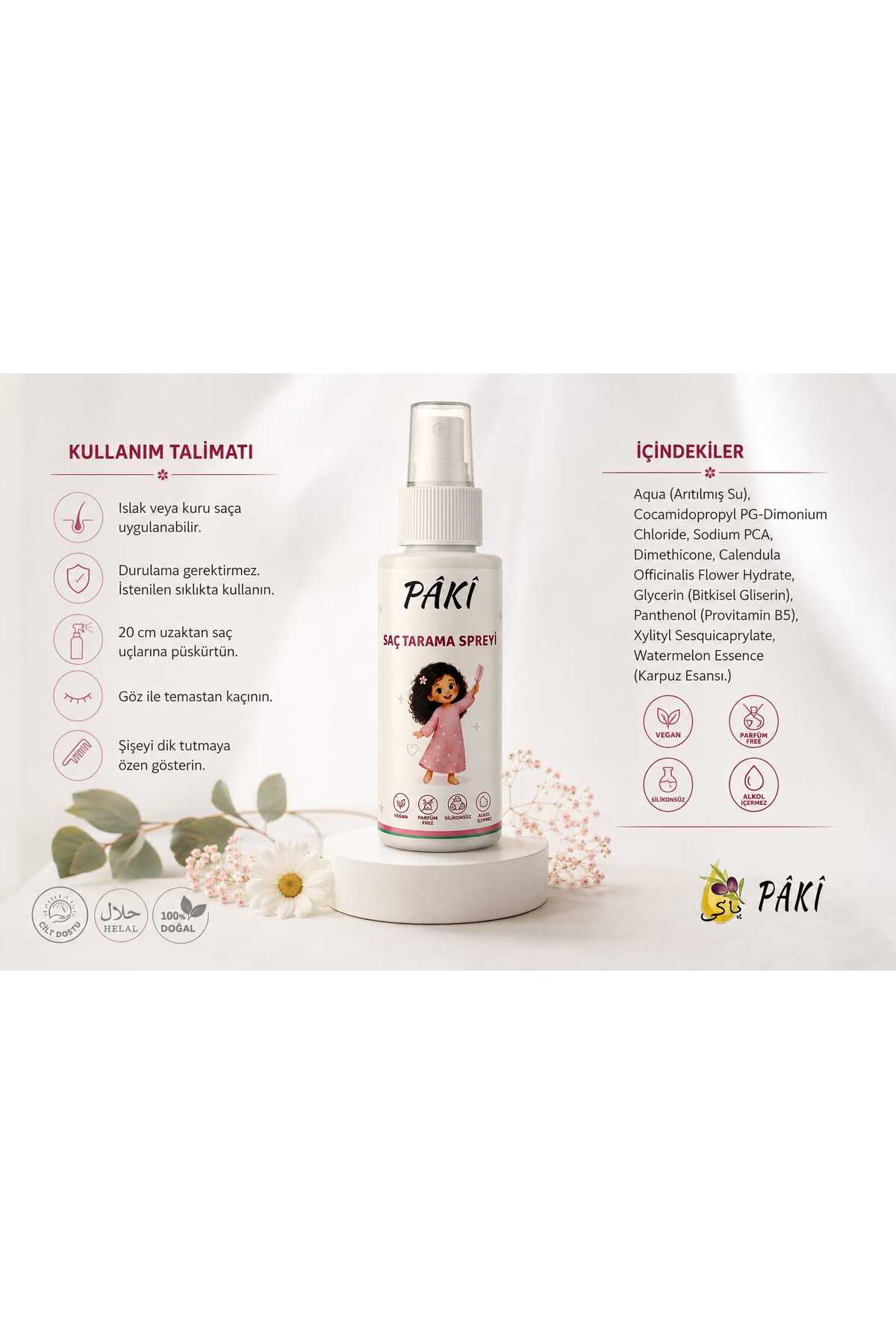 PAKİ DOĞAL Besleyici Kolay Saç Tarama Spreyi 100ml — saçspreyi-1