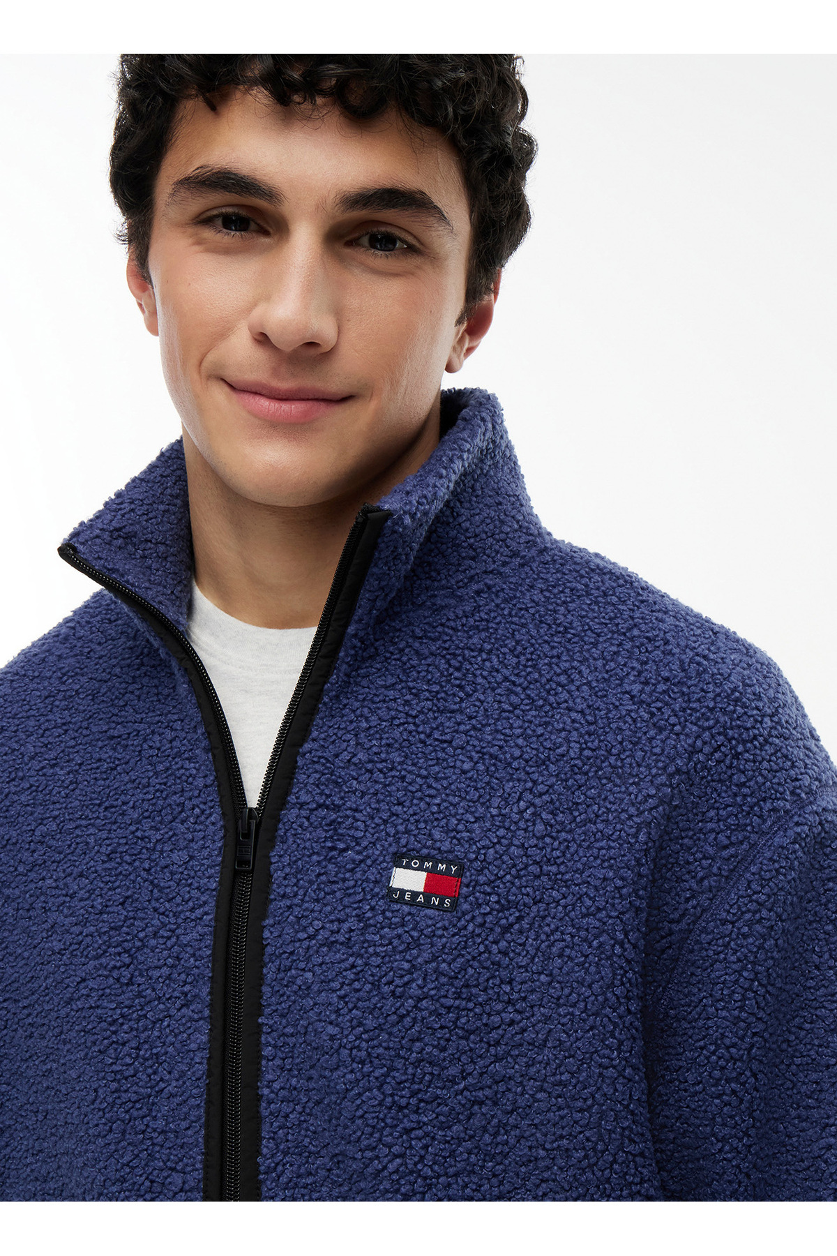 Tommy Jeans Mavi Erkek Sweatmont DM0DM22345C6Q TJM RLX BADGE ZIP-TH görsel 2
