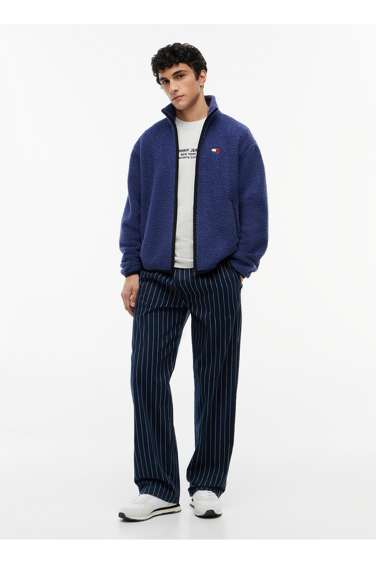 Tommy Jeans Mavi Erkek Sweatmont DM0DM22345C6Q TJM RLX BADGE ZIP-TH görsel 4