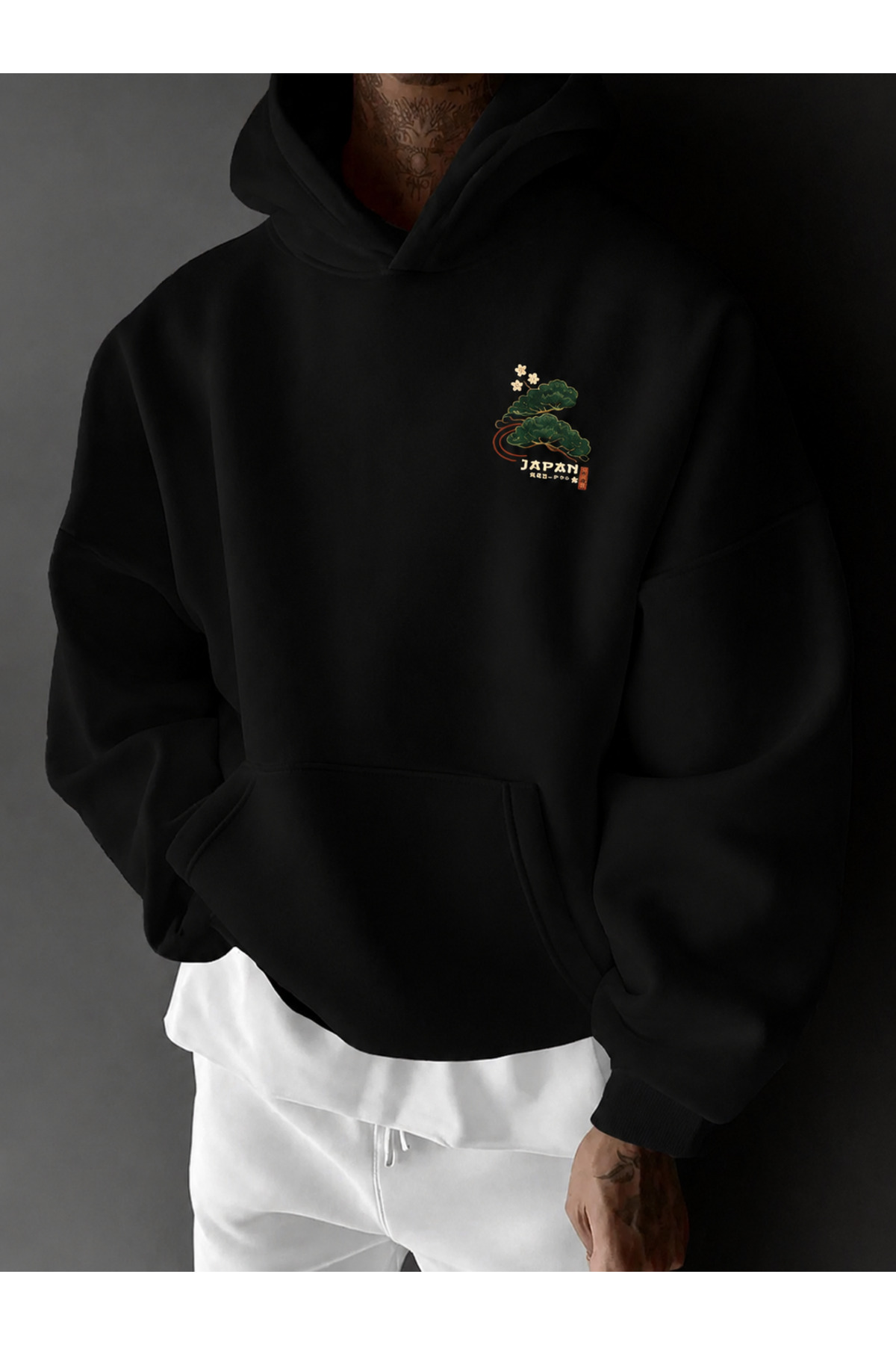 COHERENT Unisex Erkek/Kadın JAPAN Renkli Özel Baskılı Pamuklu Oversize Kapüşonlu Sweatshirt görsel 2