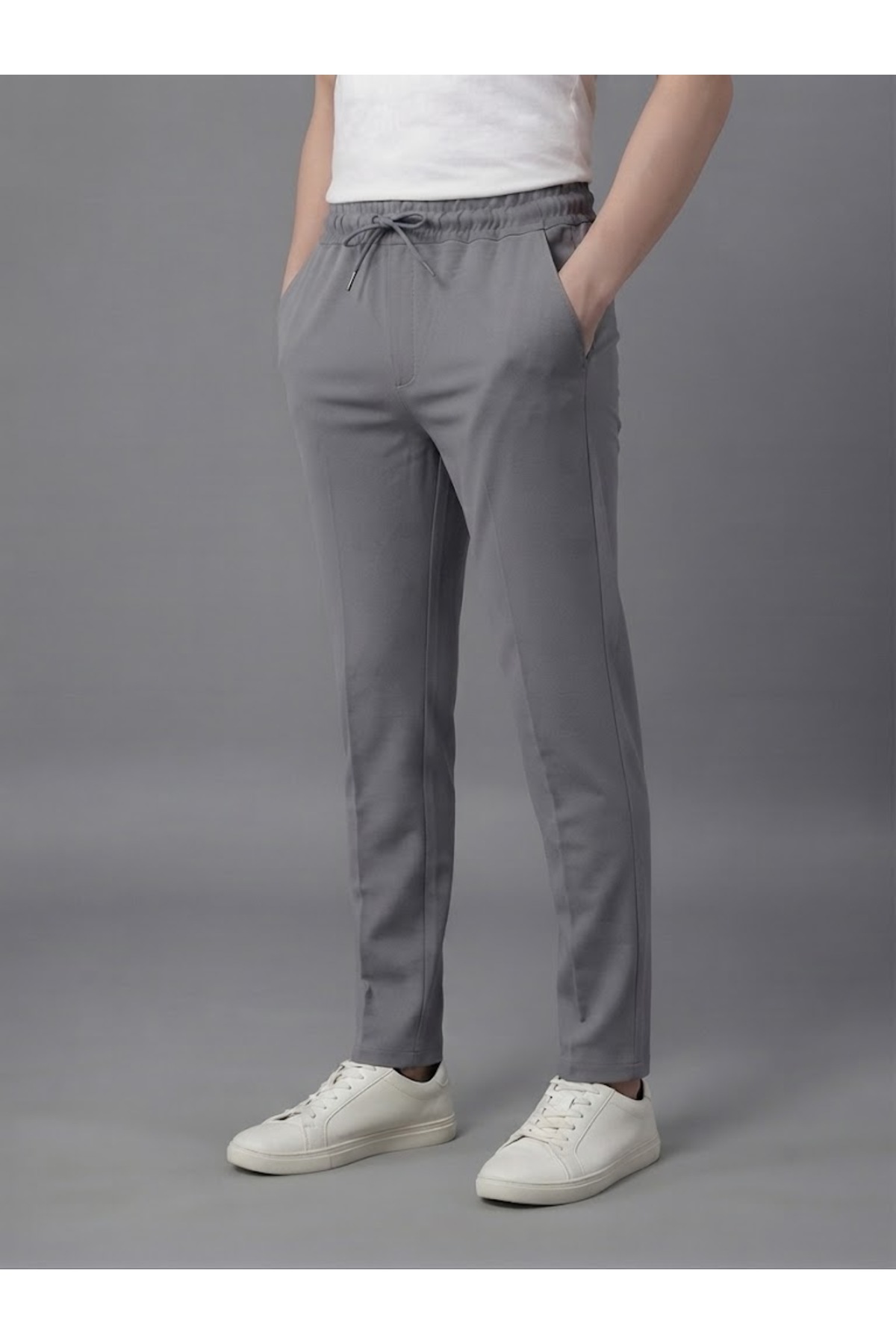 شلوار مردانه لایکرا کمری الاستیک Premium Comfort — خاکستری NZN-2600070 — تصویر 3 از 4