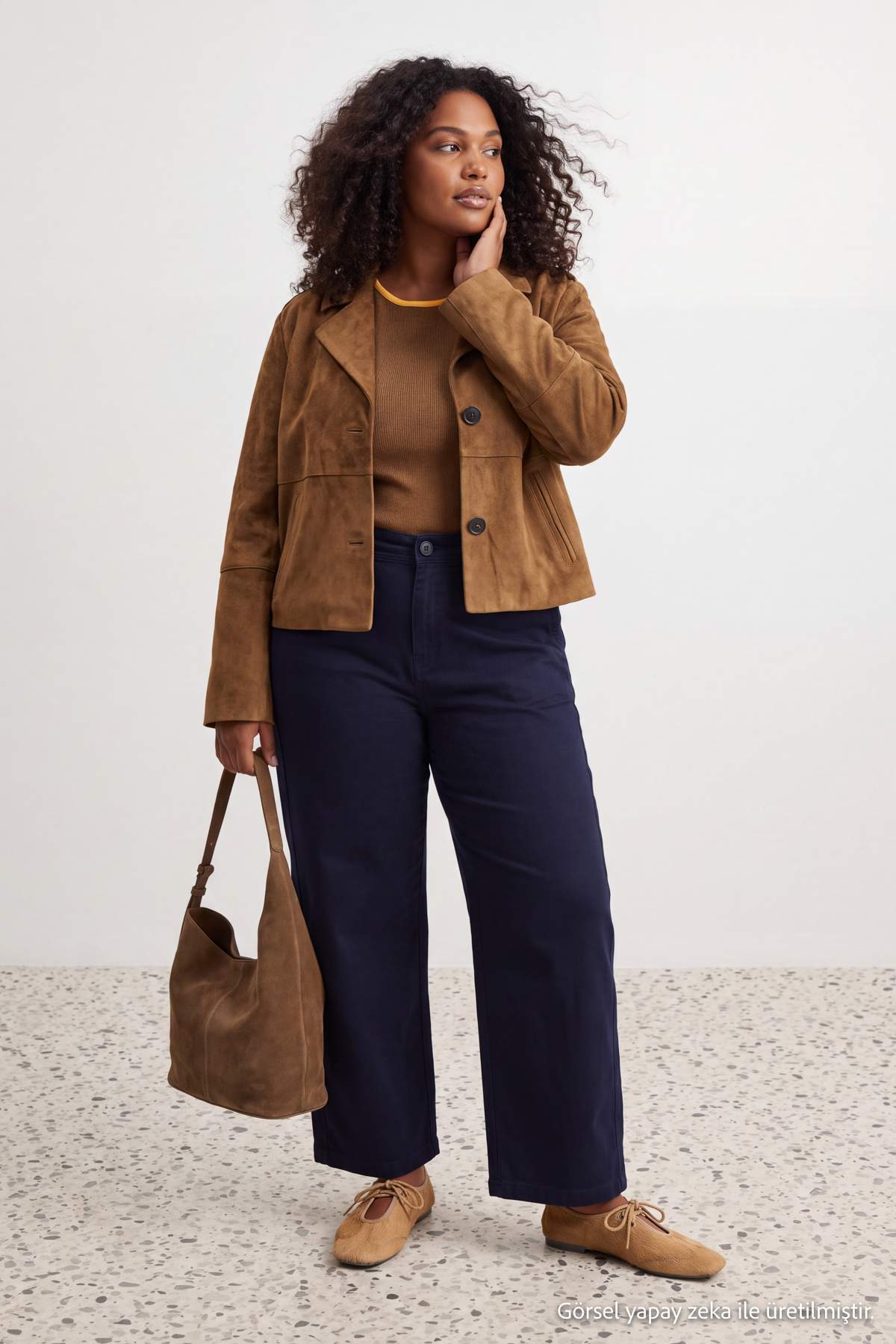 Trendyolmilla Curve Lacivert Gabardin Büyük Beden Pantolon TBBAW27AR00025