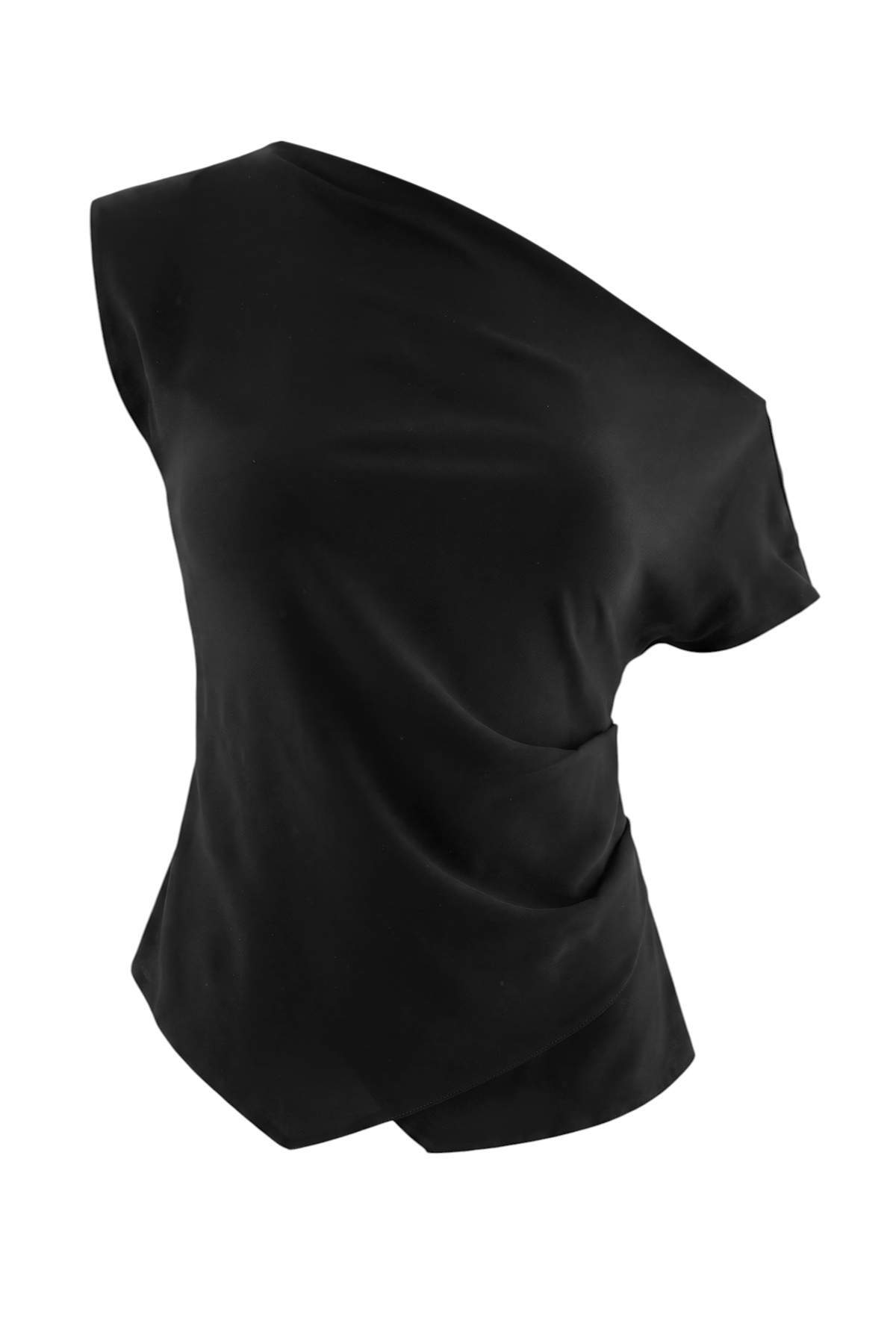 Trendyolmilla Siyah Düşük Omuz Dokuma Bluz TWOAW27BZ00276