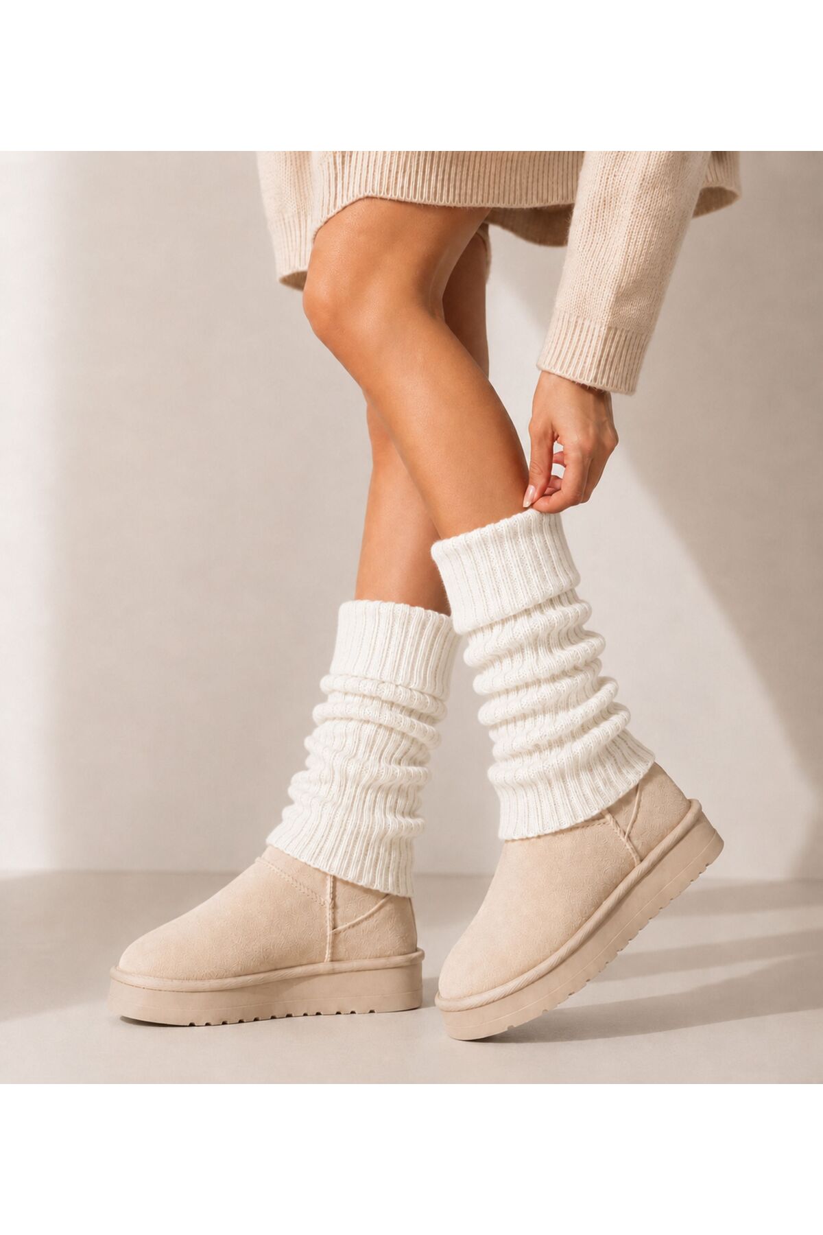 izayq collection Original Premium Dust Cover 100% Acrylic Knitwear Knitted Leg Warmer Foot Warmer