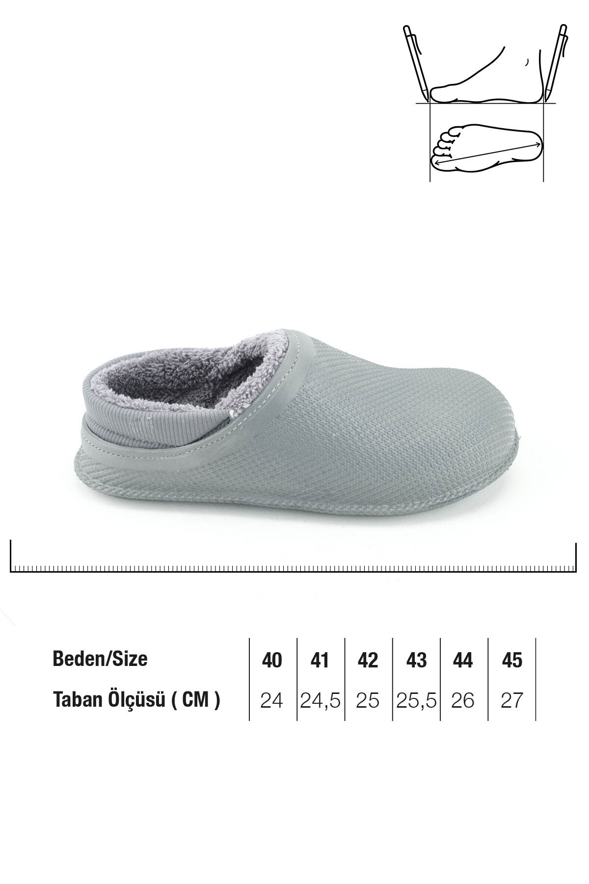 GEZER Erkek Kışlık Eva İçi Peluşlu Sessiz Taban Ev Bahçe Terlik görsel 3
