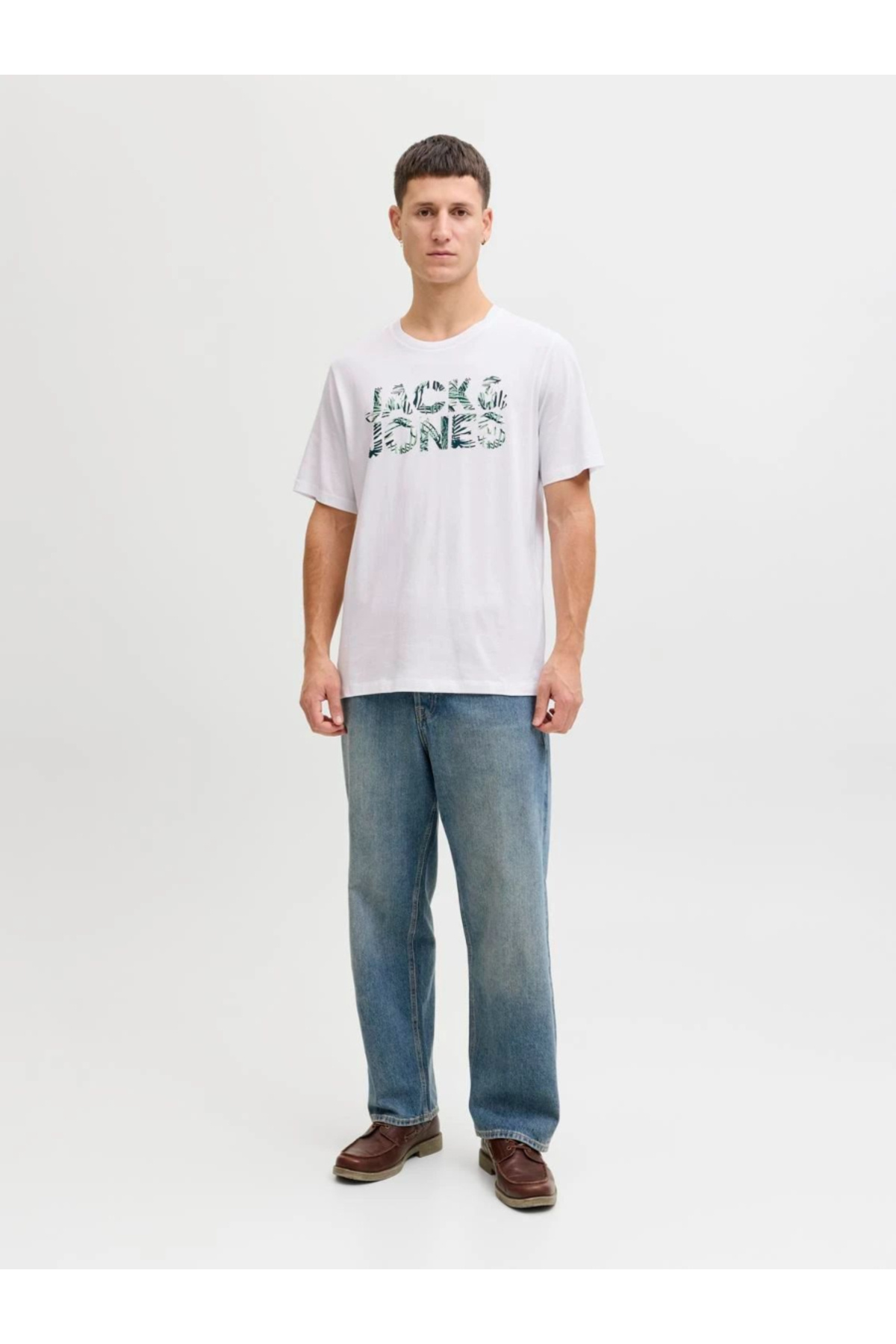 Jack & Jones Jjejeff Logo Tee Ss Sn Erkek T-shirt 12288536 görsel 4