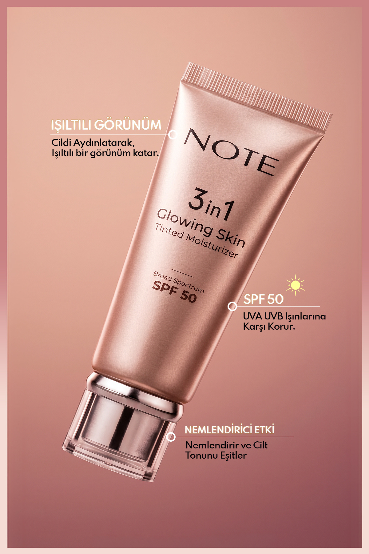 کرم مرطوب کننده رنگی 3 در 1 پوست درخشان کننده با SPF 50 — MSTR رنگی — تصویر 3 از 9