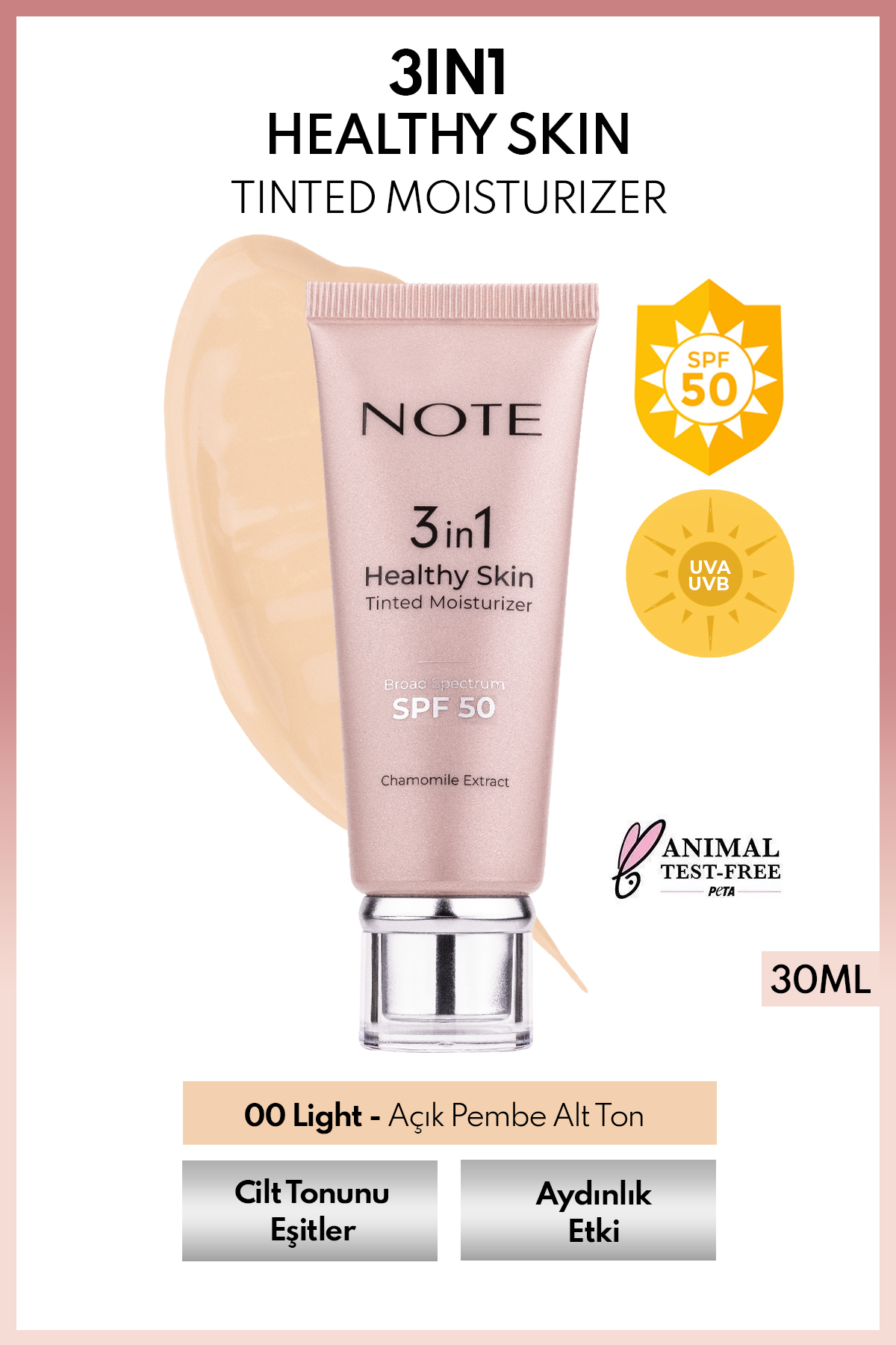 کرم مرطوب کننده رنگی روشن 3 در 1 Healthy Skin با SPF 50، رنگ روشن، اصلاح کننده و روشن کننده — بژ MSTR رنگی