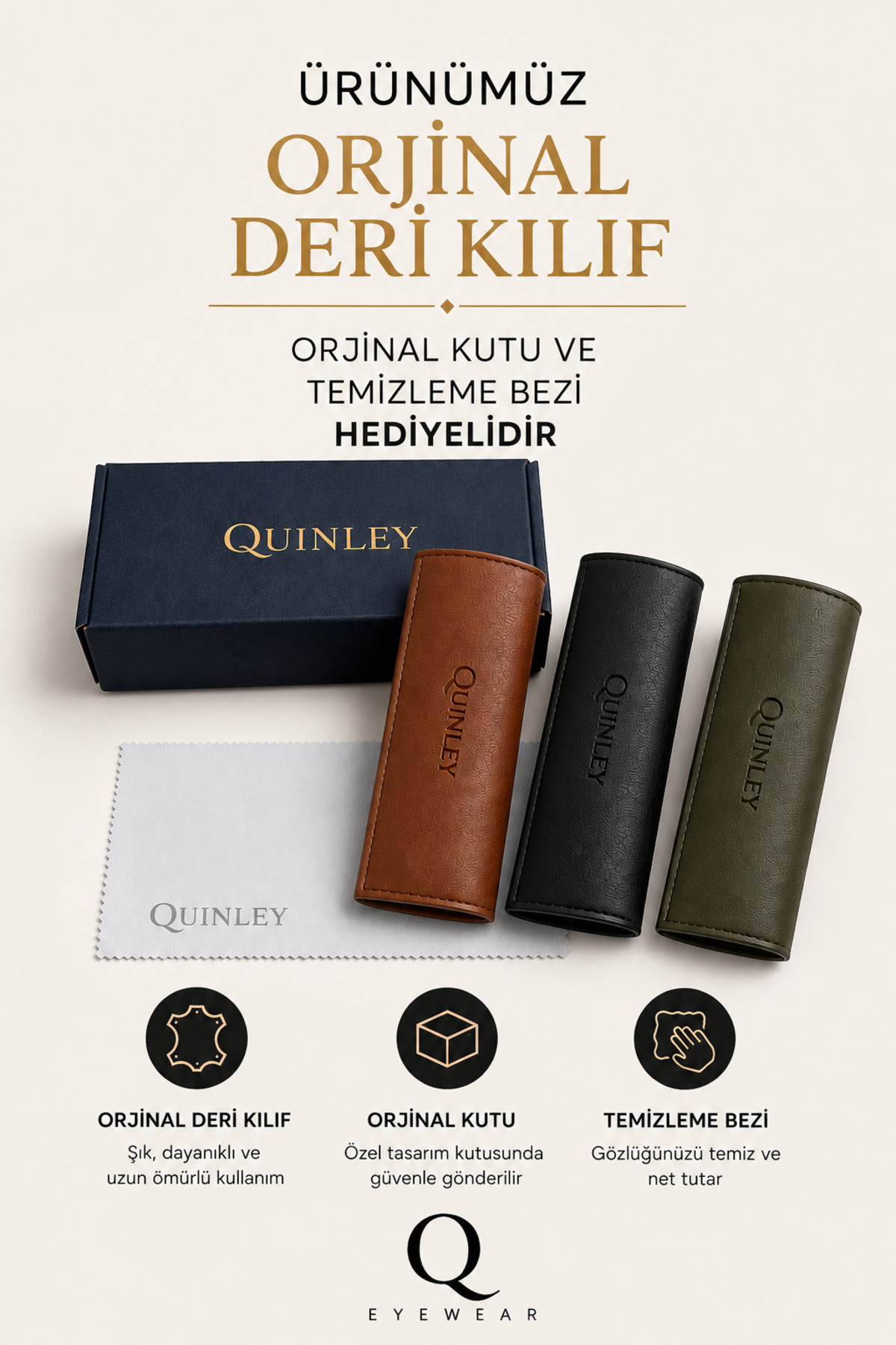 Quinley Vila Brown UV400 Polarize Güneş Gözlüğü Erkek-Premium Series Çelik Menteşeli Kahverengi görsel 3