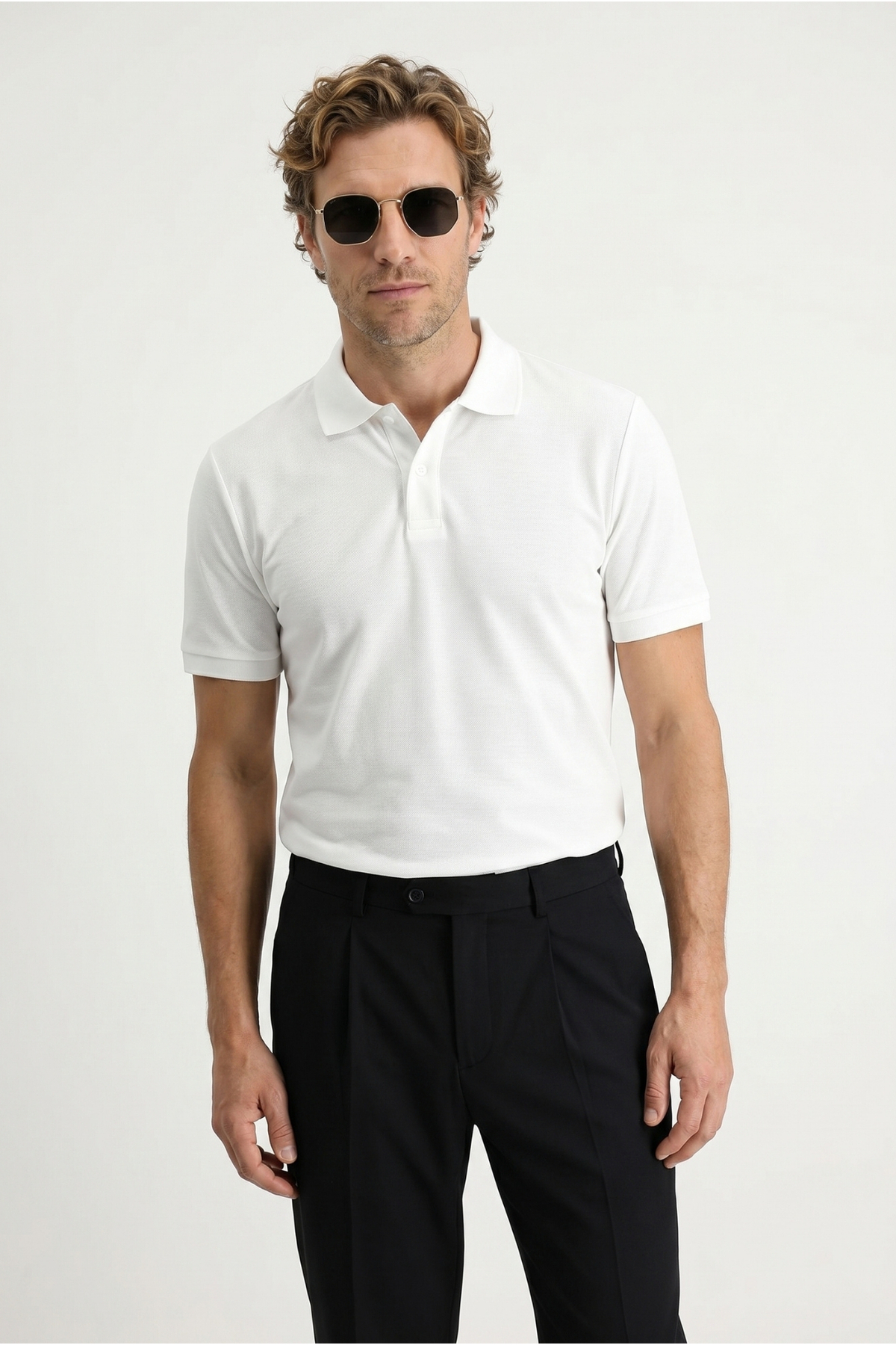 Kiğılı Polo Yaka Regular Fit Nakışlı Pamuk Tişört görsel 3