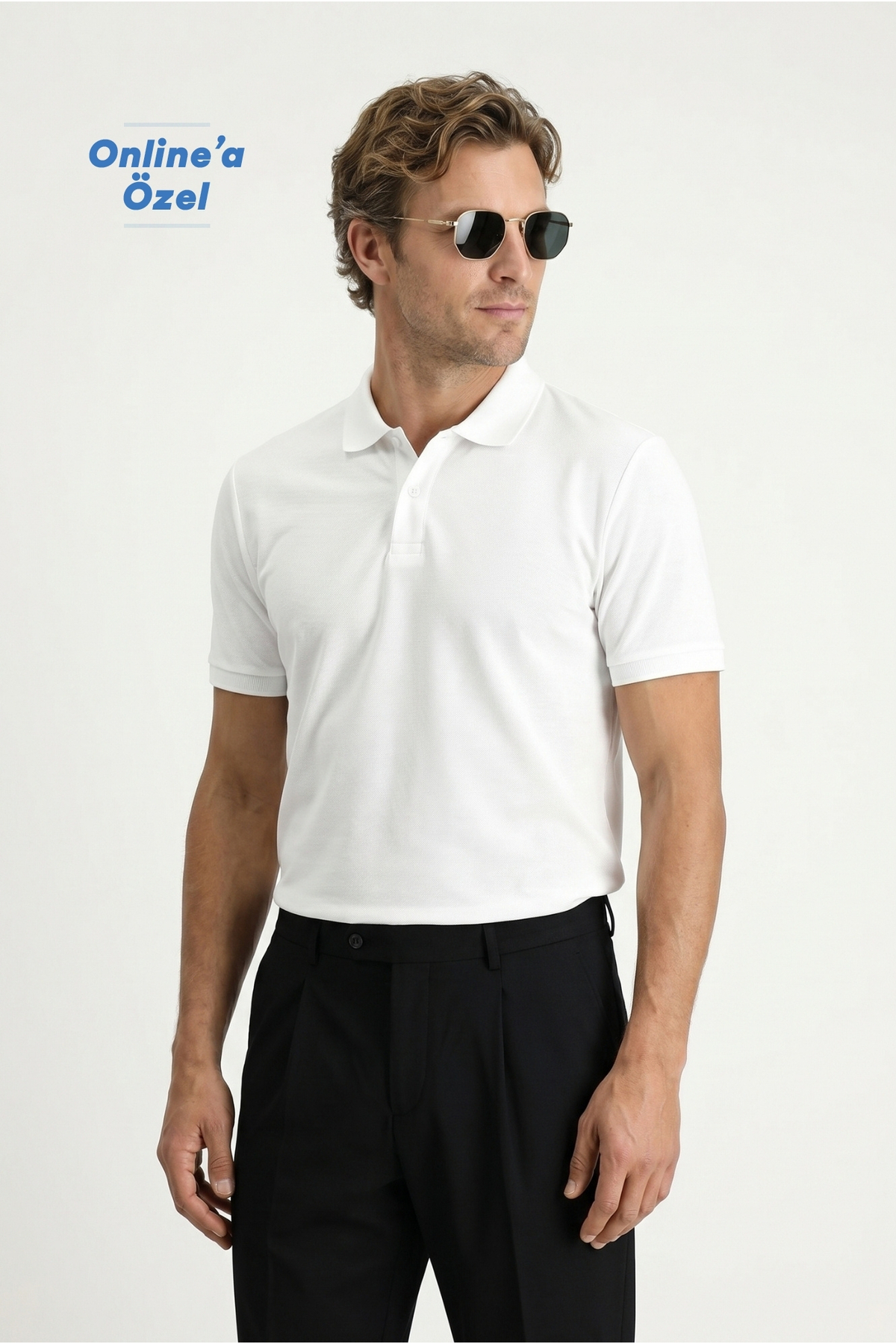 Kiğılı Polo Yaka Regular Fit Nakışlı Pamuk Tişört