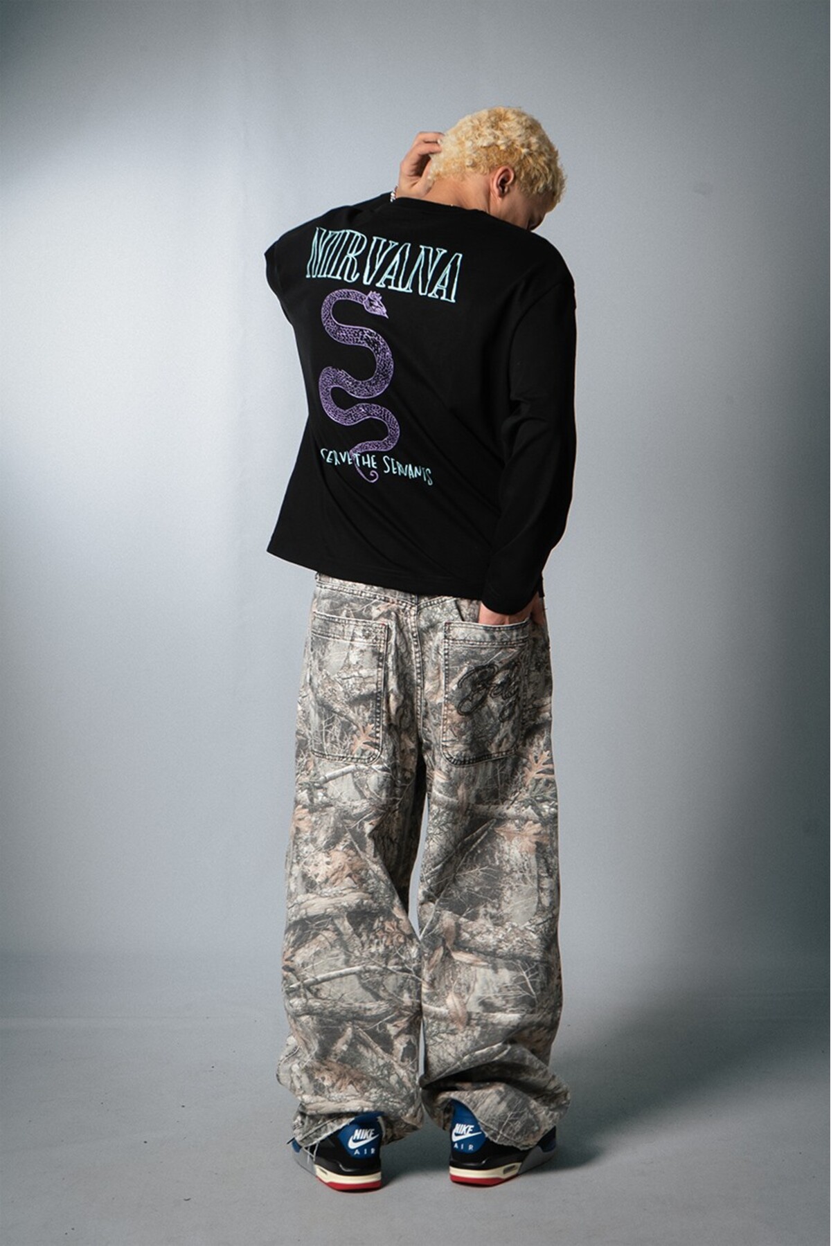 UKHWD SUPPLY Nirvana Serve the Servants Oversize Long Sleeve Men's T-Shirt