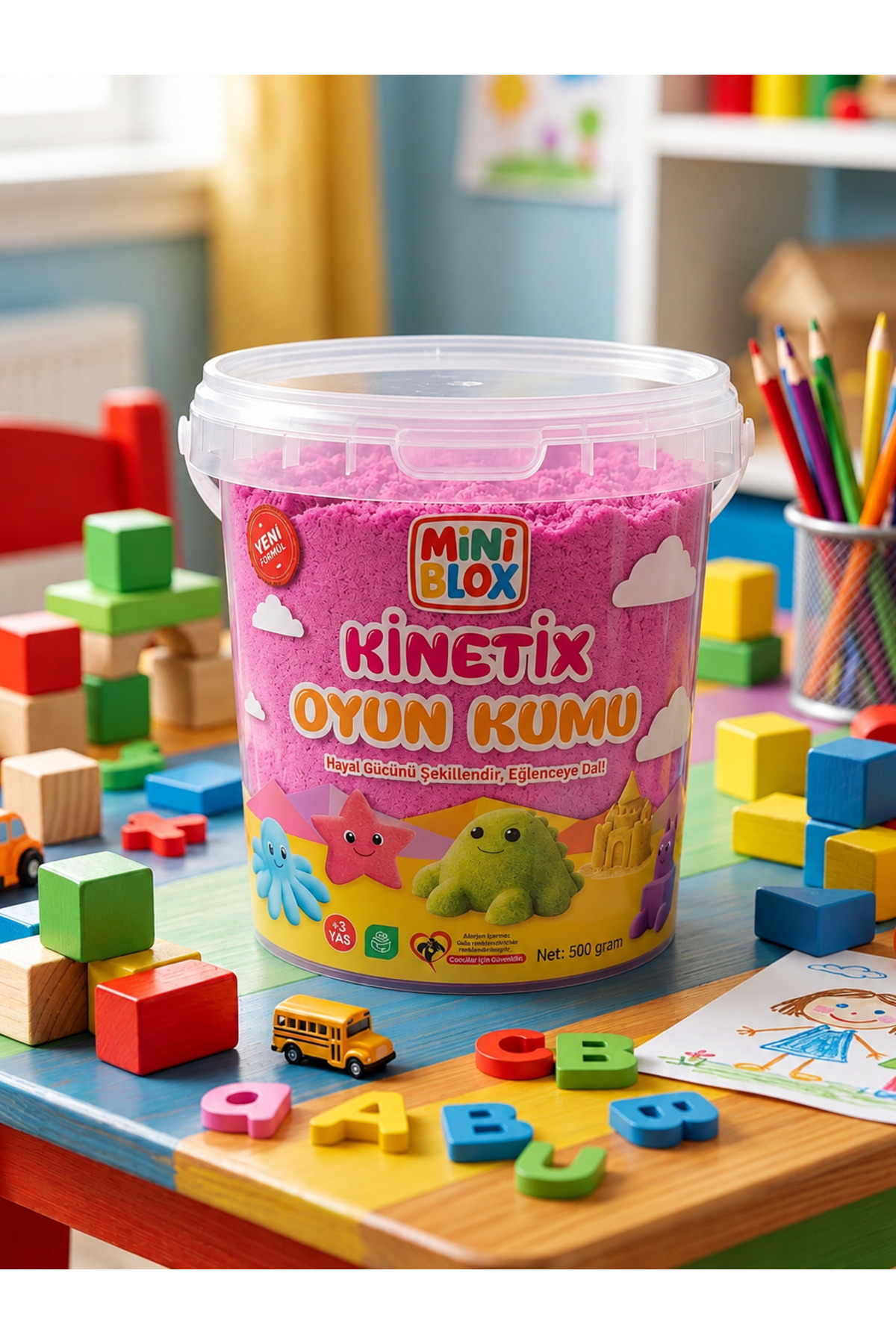 MİNİBLOX Doğal Kinetik Oyun Kumu 500gr