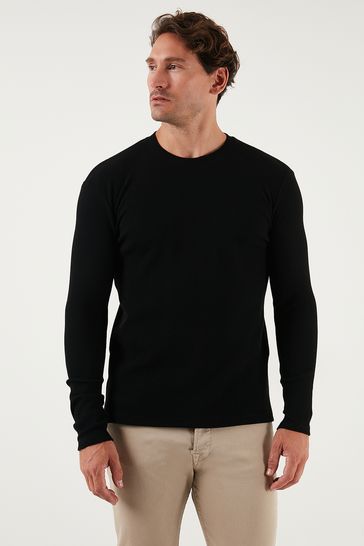 Buratti Pamuklu Bisiklet Yaka Slim Fit Basic Sweat Erkek SWEAT 5905073 görsel 5