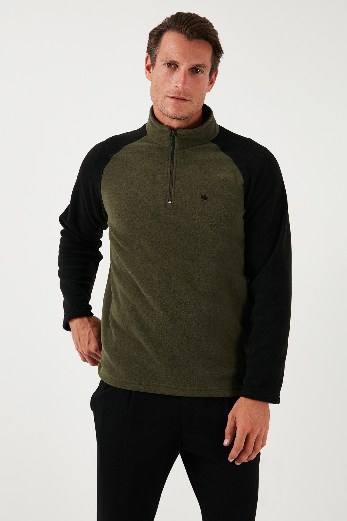 Buratti Slim Fit Yarım Fermuarlı Soğuk Geçirmez Kışlık Şardonlu Polar Erkek POLAR 5906055 görsel 7