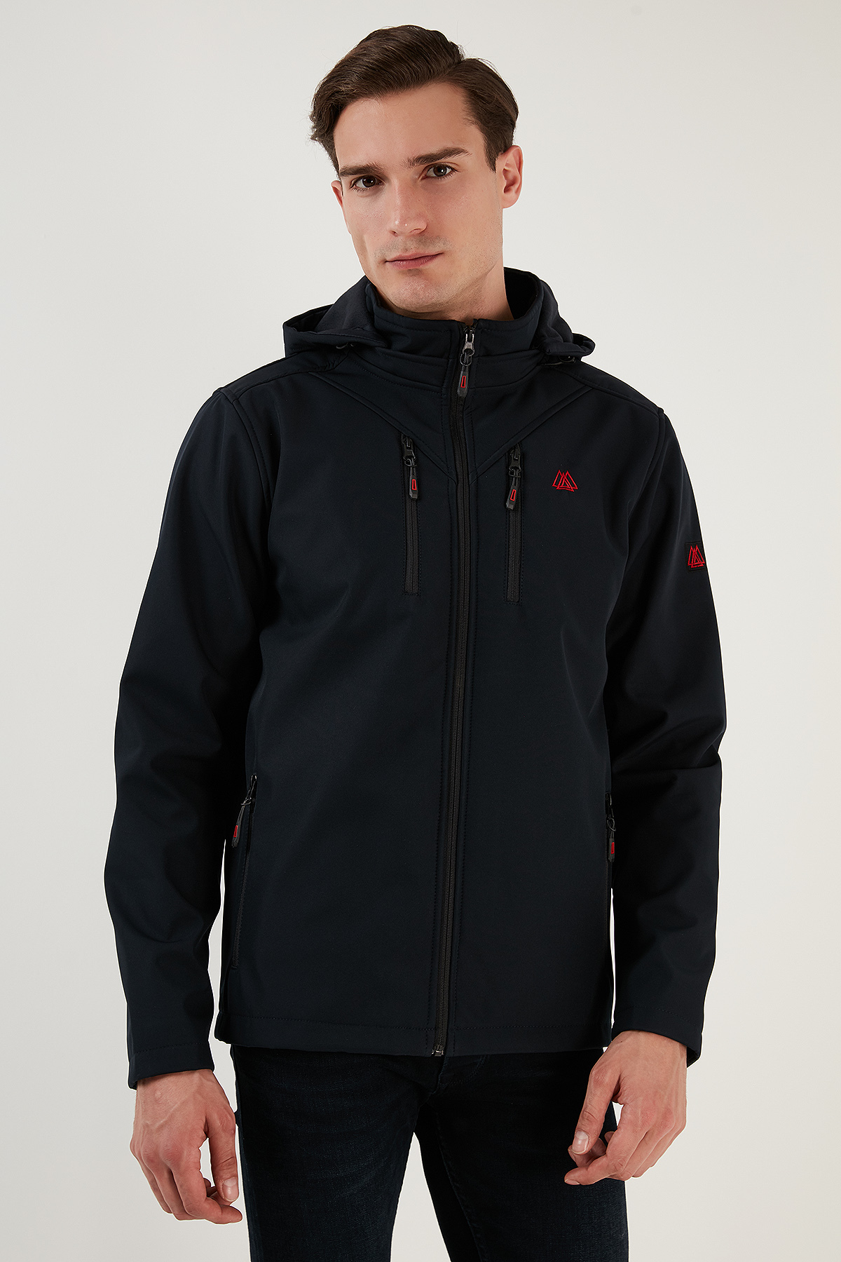 Suya ve Rüzgara Dayanıklı Kapüşonlu Softshell Mont Erkek MONT 5855045 — سرمه‌ای — تصویر 4 از 7