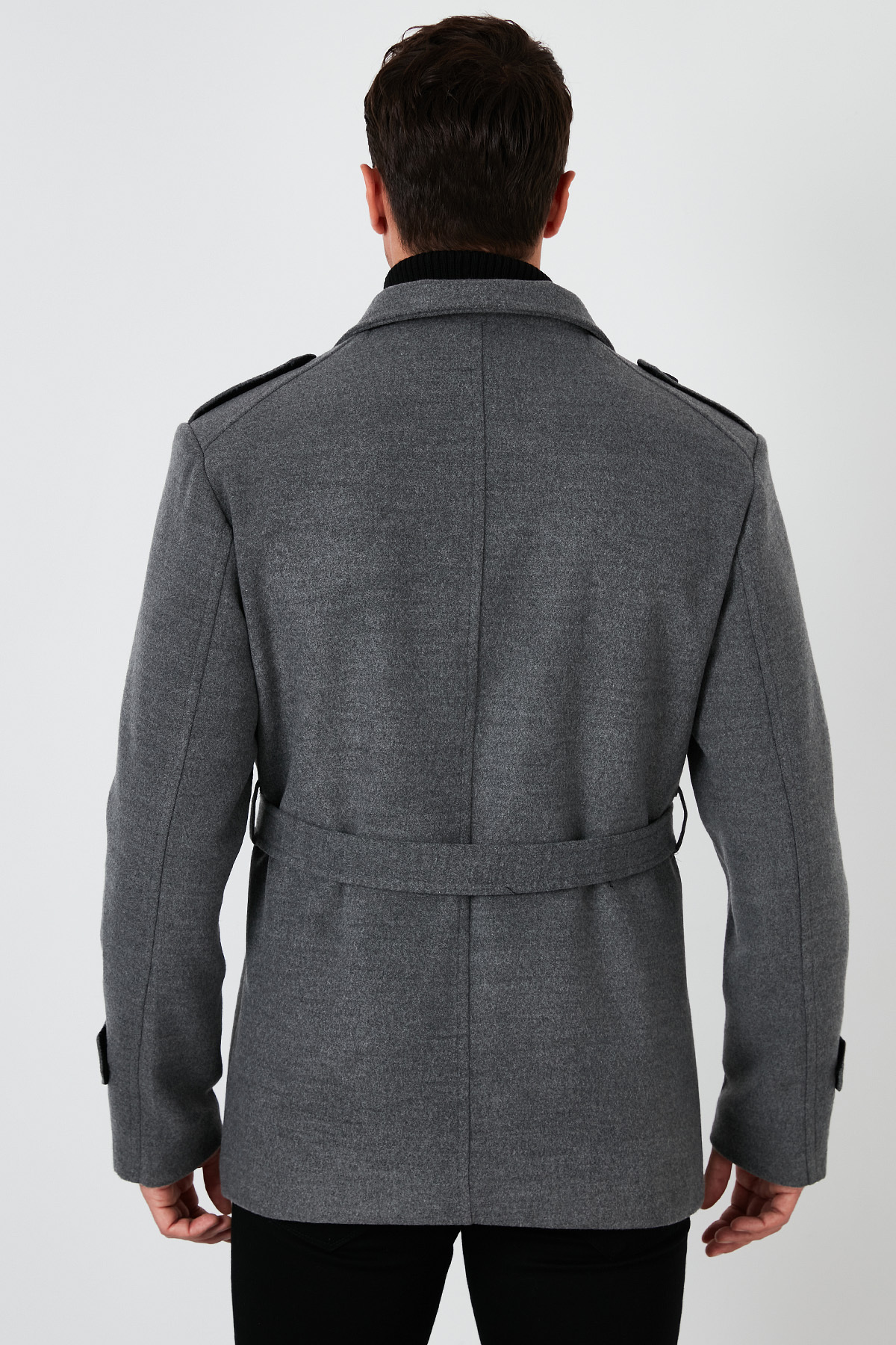 Buratti Slim Fit Cepli Pamuklu Kaşe Kaban Erkek KABAN 5841015 görsel 5