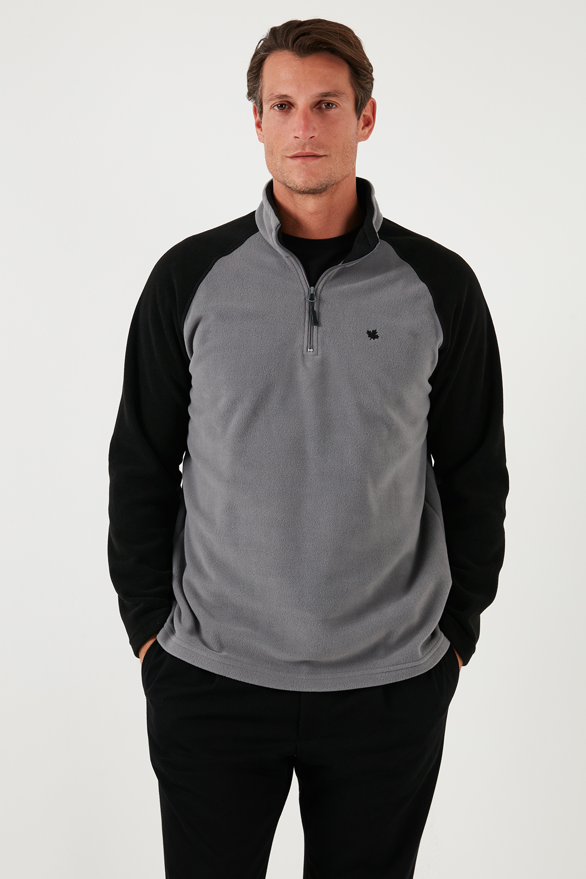 Buratti Slim Fit Yarım Fermuarlı Soğuk Geçirmez Kışlık Şardonlu Polar Erkek POLAR 5906055 görsel 3