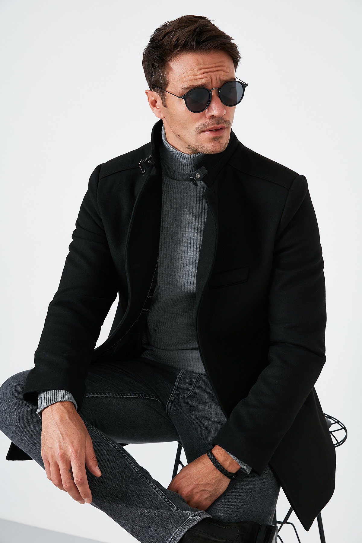 Buratti Slim Fit Pamuklu Kaşe Kaban Erkek KABAN 5841012 görsel 3