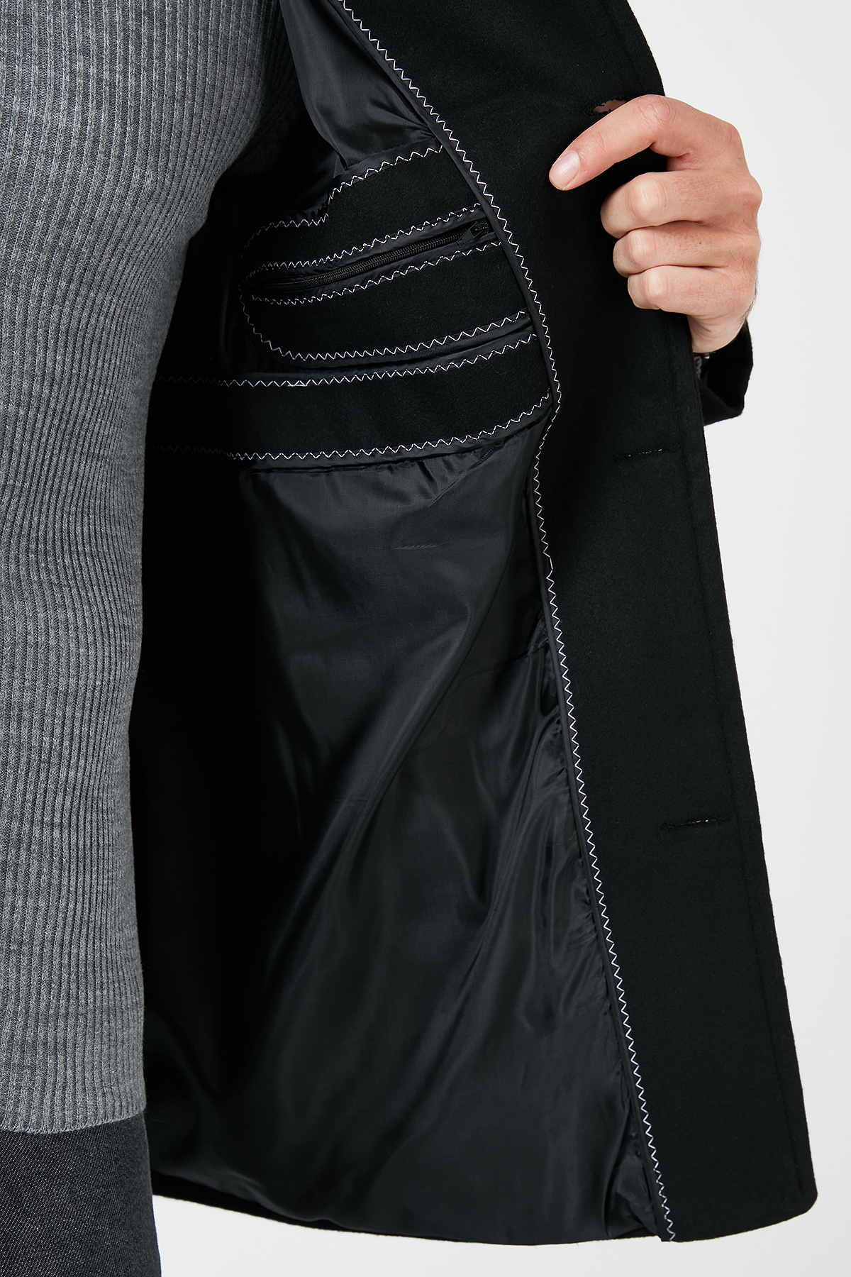 Buratti Slim Fit Pamuklu Kaşe Kaban Erkek KABAN 5841012 görsel 5