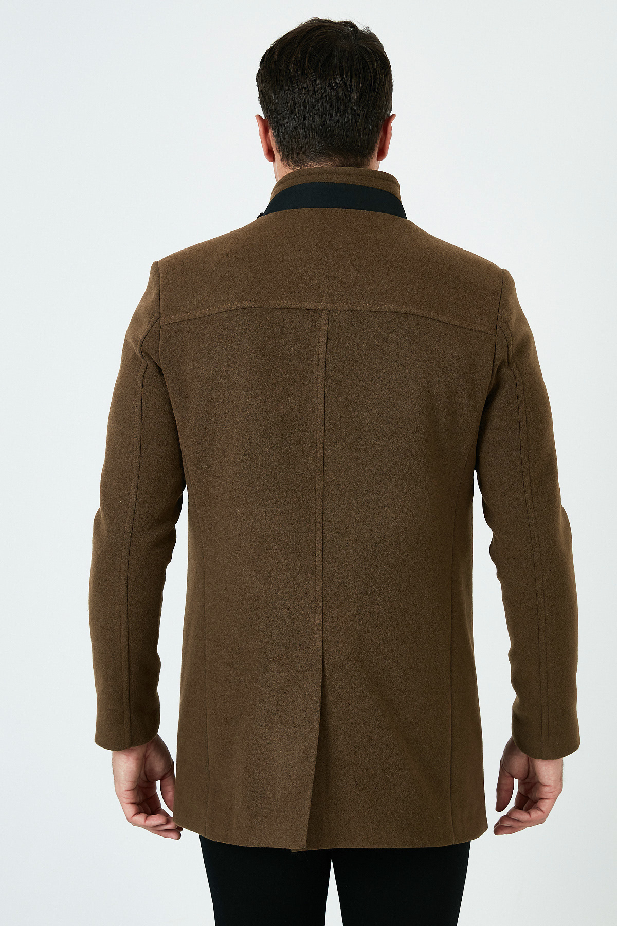 Buratti Relaxed Fit Düğmeli Dik Yaka Kaşe Kaban Erkek KABAN 5840099 görsel 4