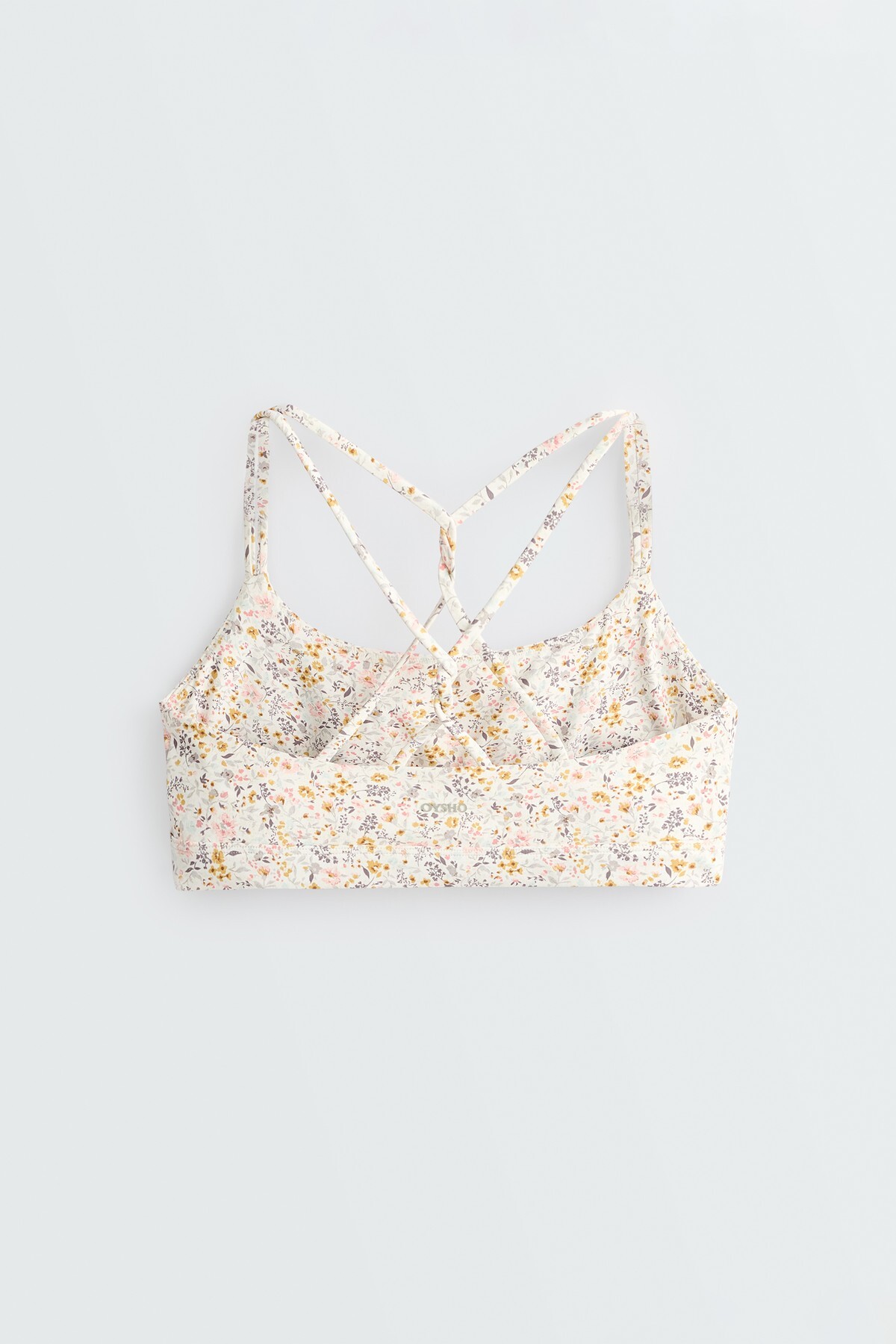 Oysho Comfortlux orta destekli çiçek desenli spor sütyen görsel 7