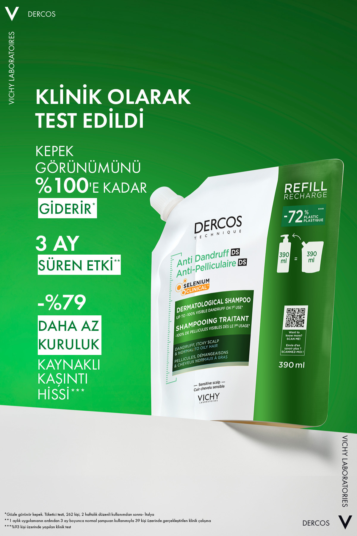 Dercos Kepek Karşıtı Normal ve Yağlı Saçlar İçin Kepeğe Karşı Etkili Bakım Şampuanı Refill 390 ml — TYC0DE2C86A3F36C43A0C0500 — تصویر 7 از 9