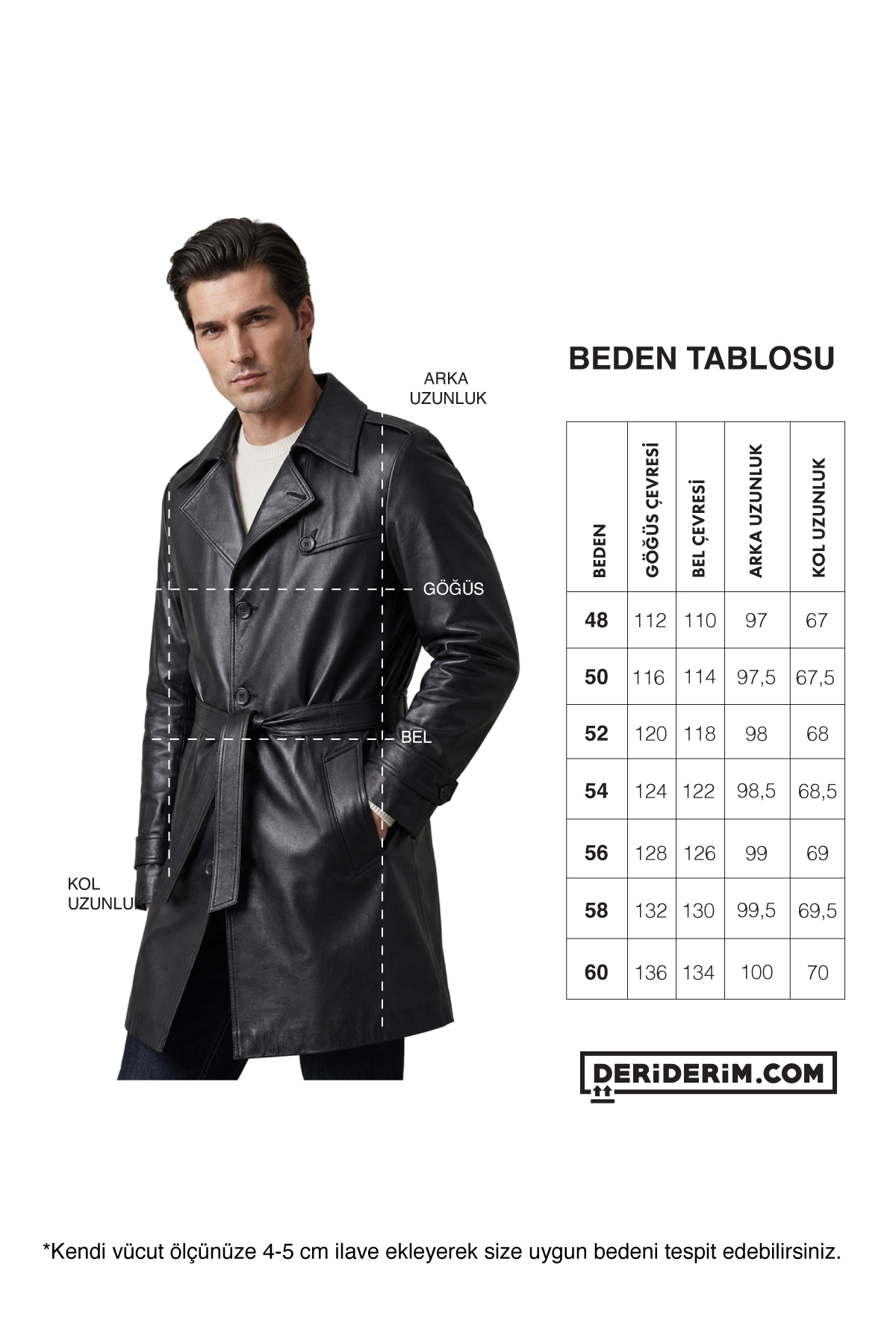 Deriderim Siyah Alen Düğmeli Astarlı Yırtmaçlı Hakiki Deri Kaban görsel 8